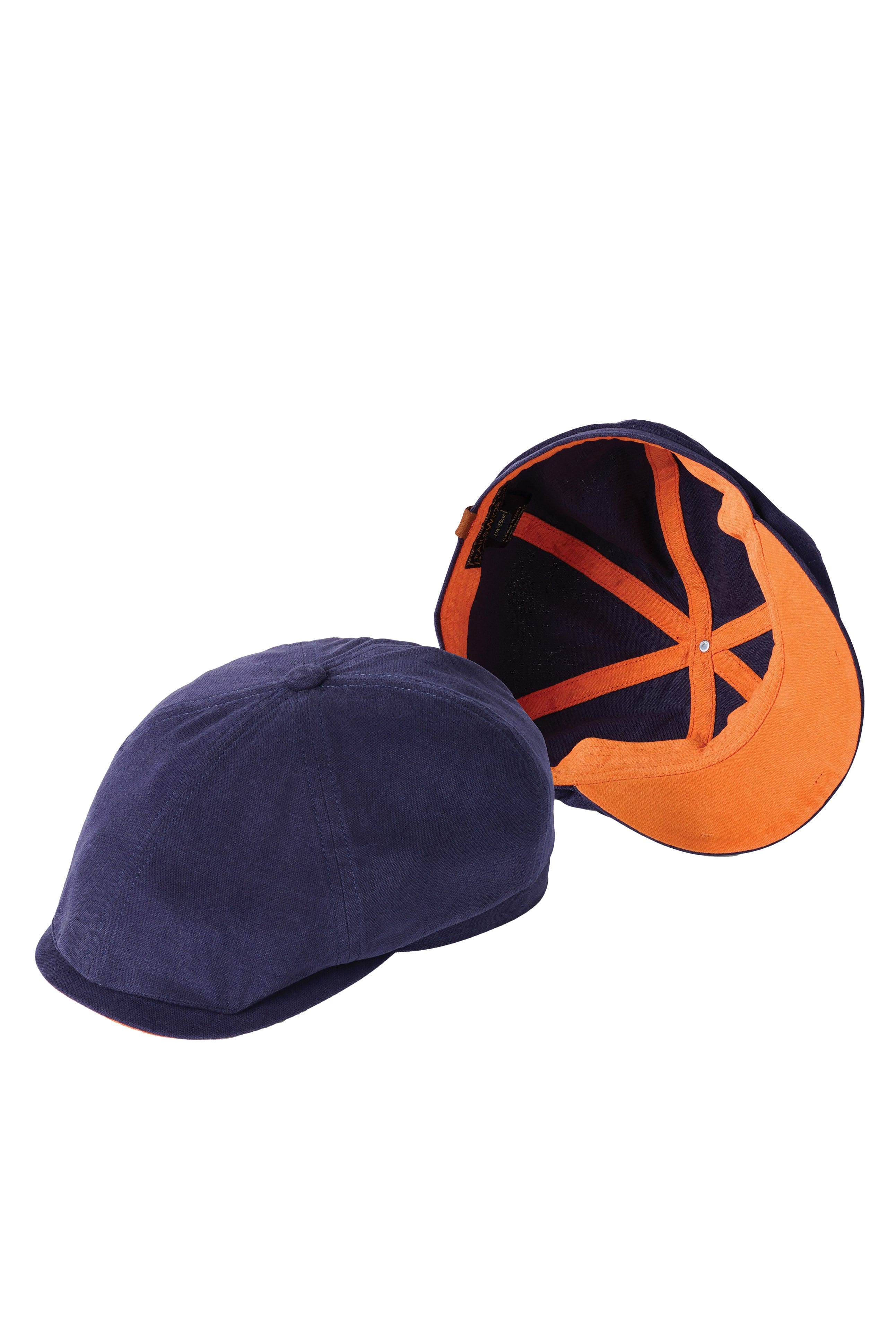 Hudson Cotton Canvas Newsboy Cap - Navy/Tango