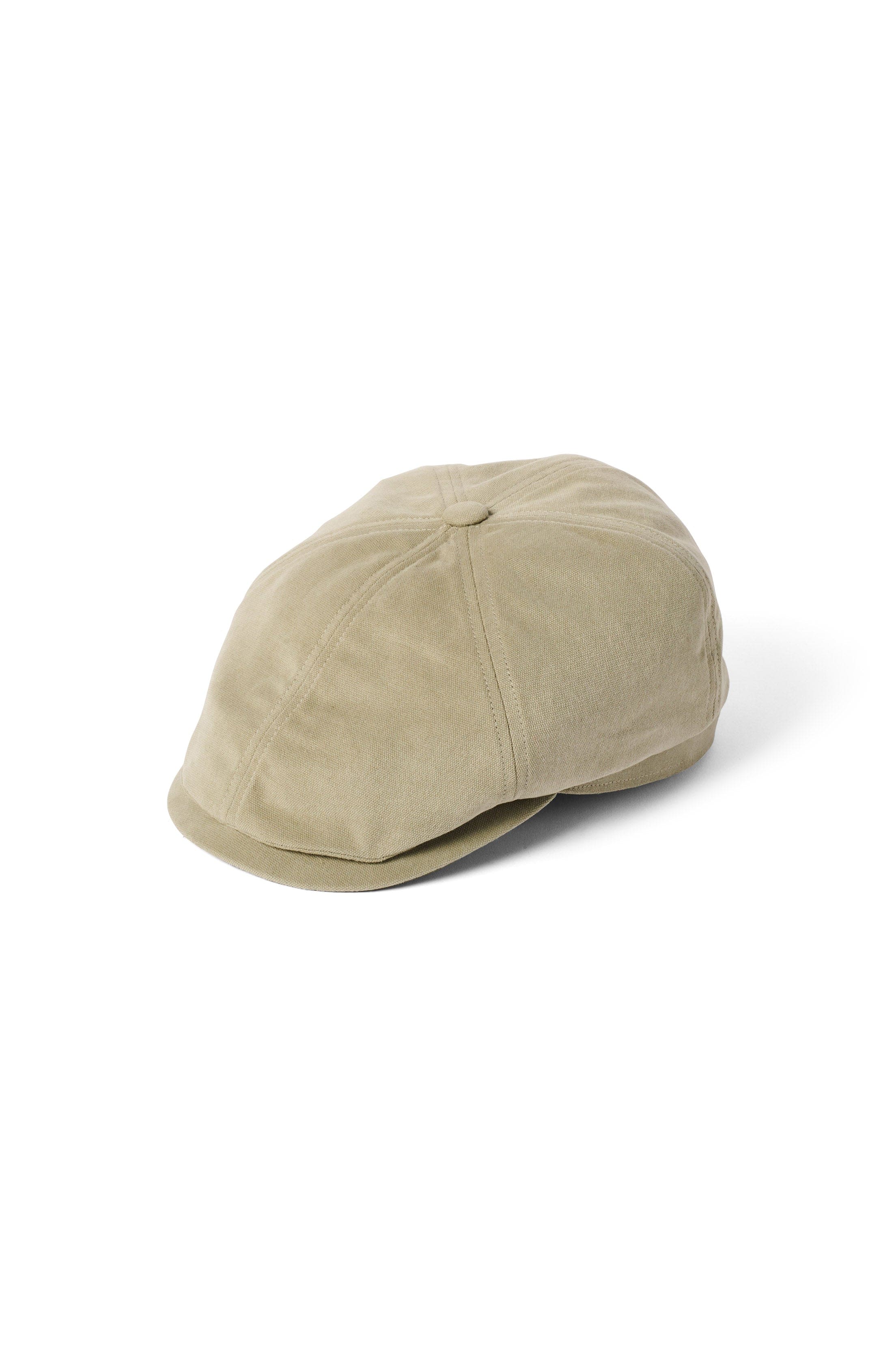 Hudson Cotton Canvas Newsboy Cap - Sage/Khaki