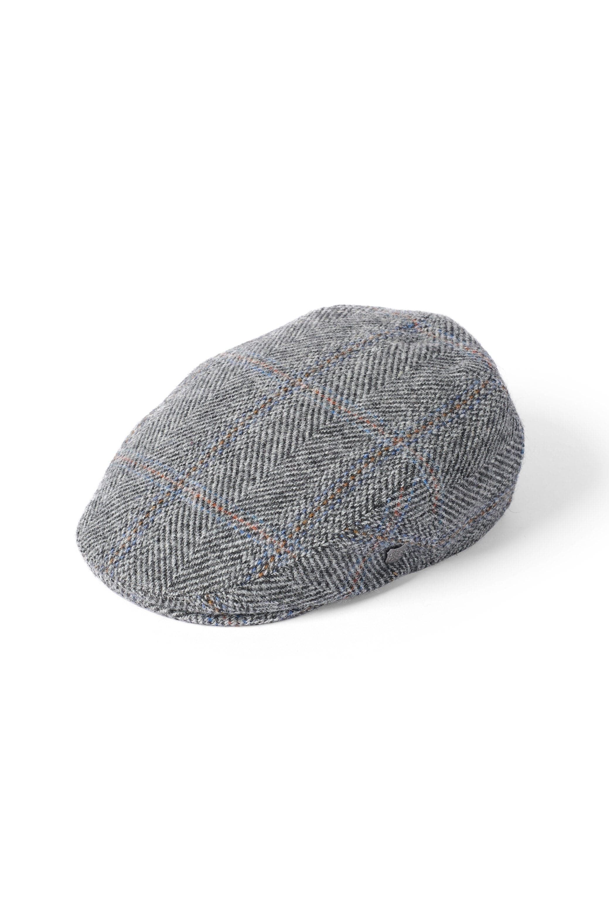 Stornoway Harris Tweed Flat Cap - Grey Check