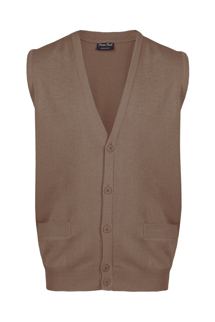 Medium Weight Merino Wool Cardigan - Taupe