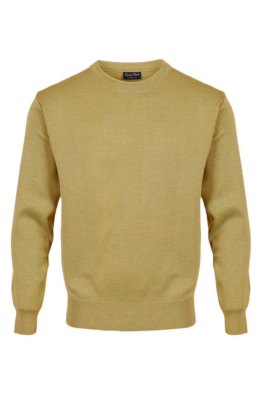Medium Weight Merino Wool Crew Neck Jumper - Honey