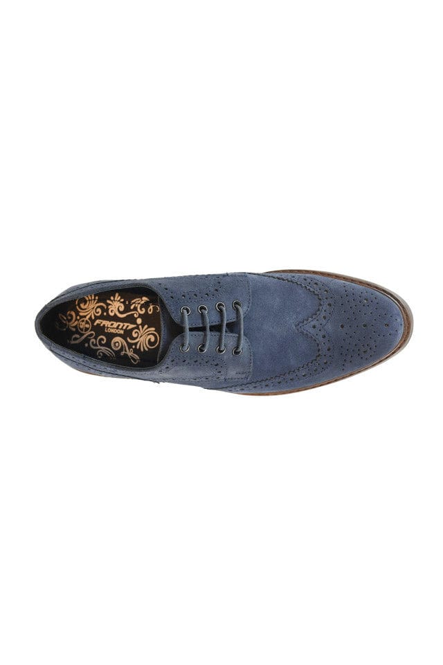 Balham Suede Leather Brogues - Navy - Image 3