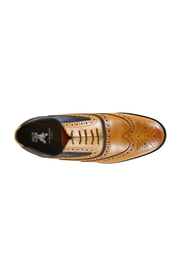 Spencer Leather Brogues - Tan/Navy - Image 3