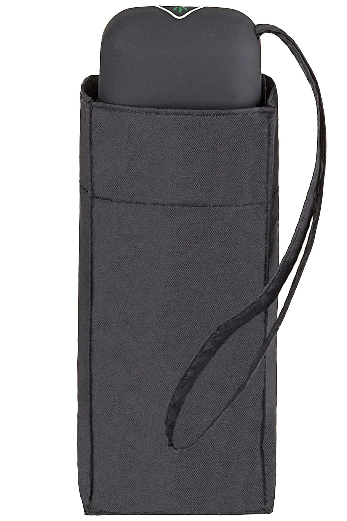 Tiny Compact Plain Folding Umbrella - Black - Image 3