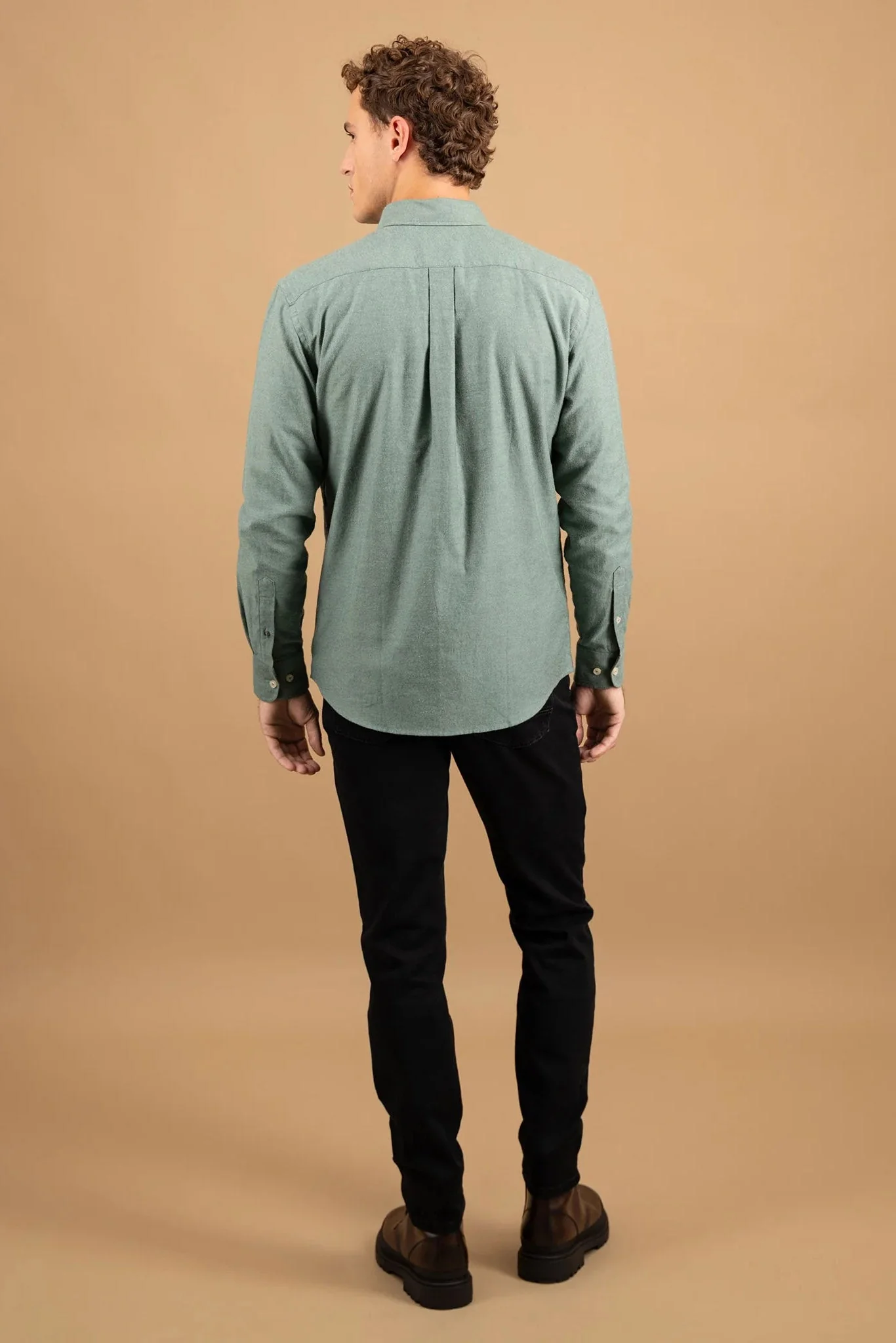 Button-Down Flannel Shirt - Dark Ivy - Image 3