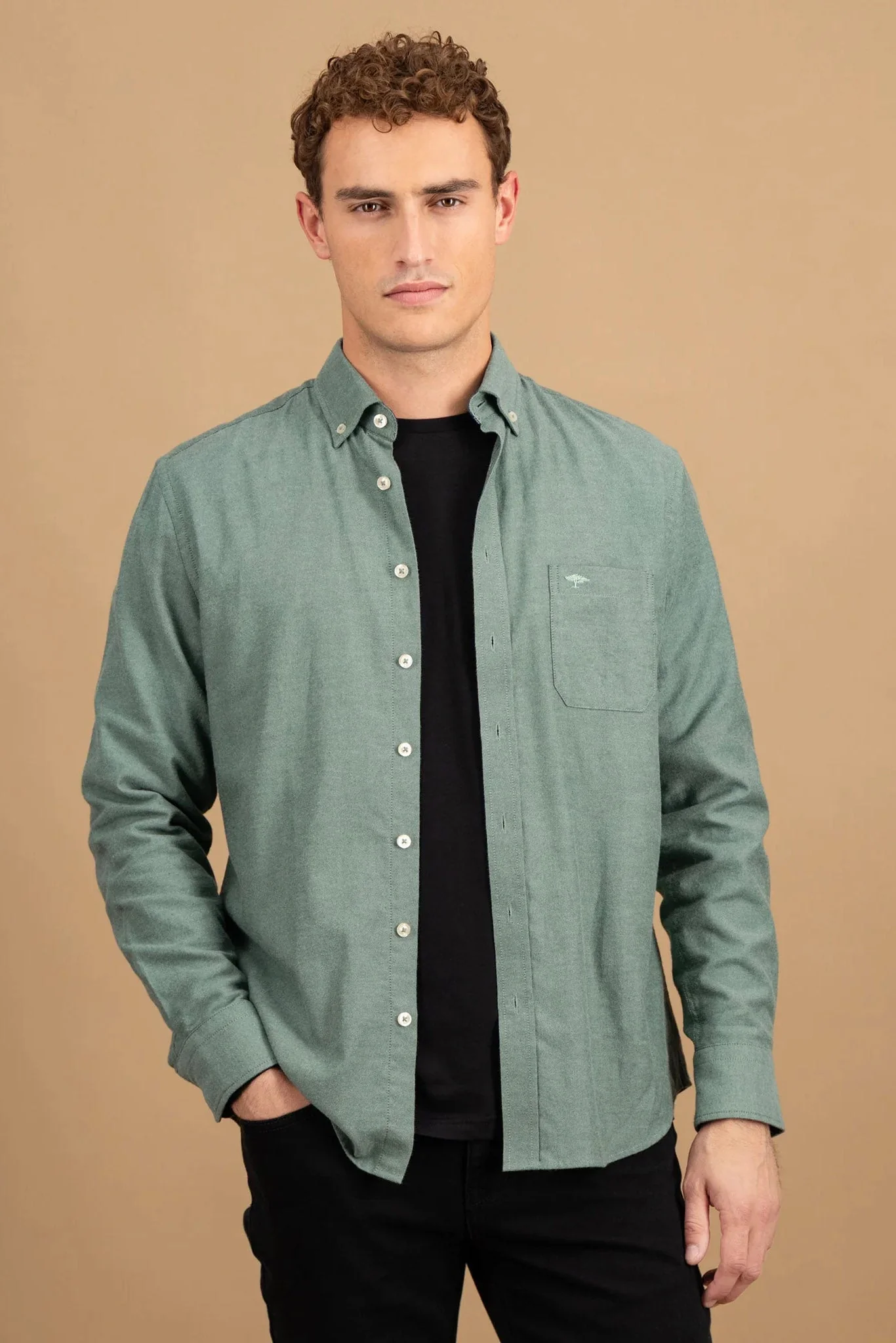 Button-Down Flannel Shirt - Dark Ivy - Image 4