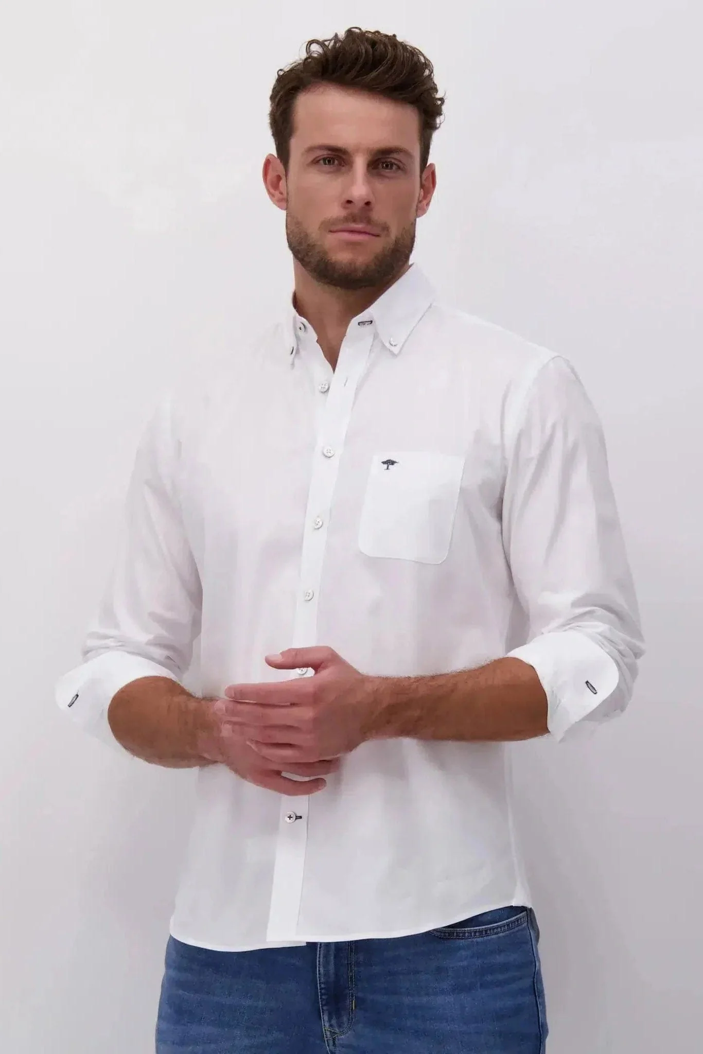 Button Down Oxford Shirt - White - Image 2