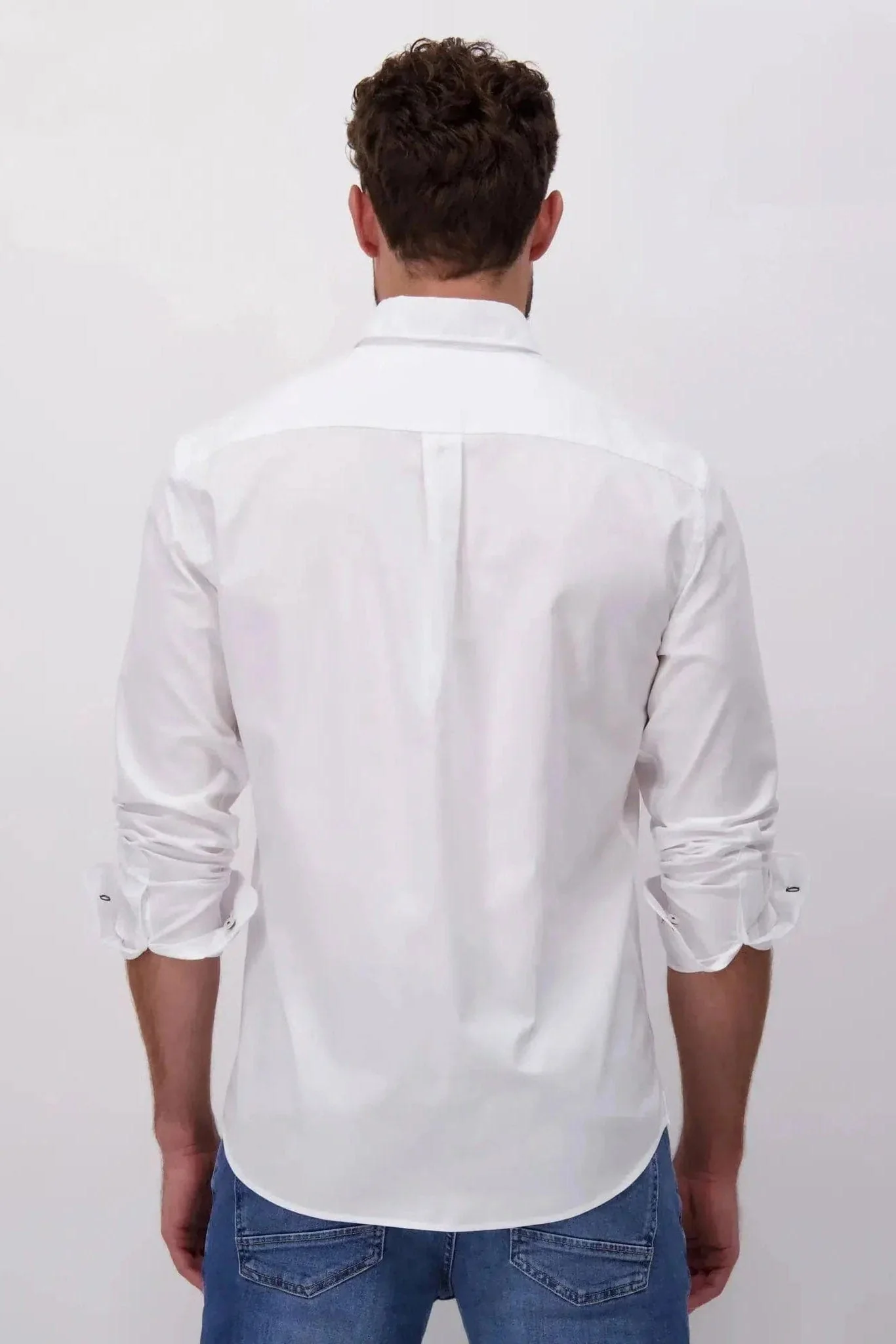 Button Down Oxford Shirt - White - Image 3