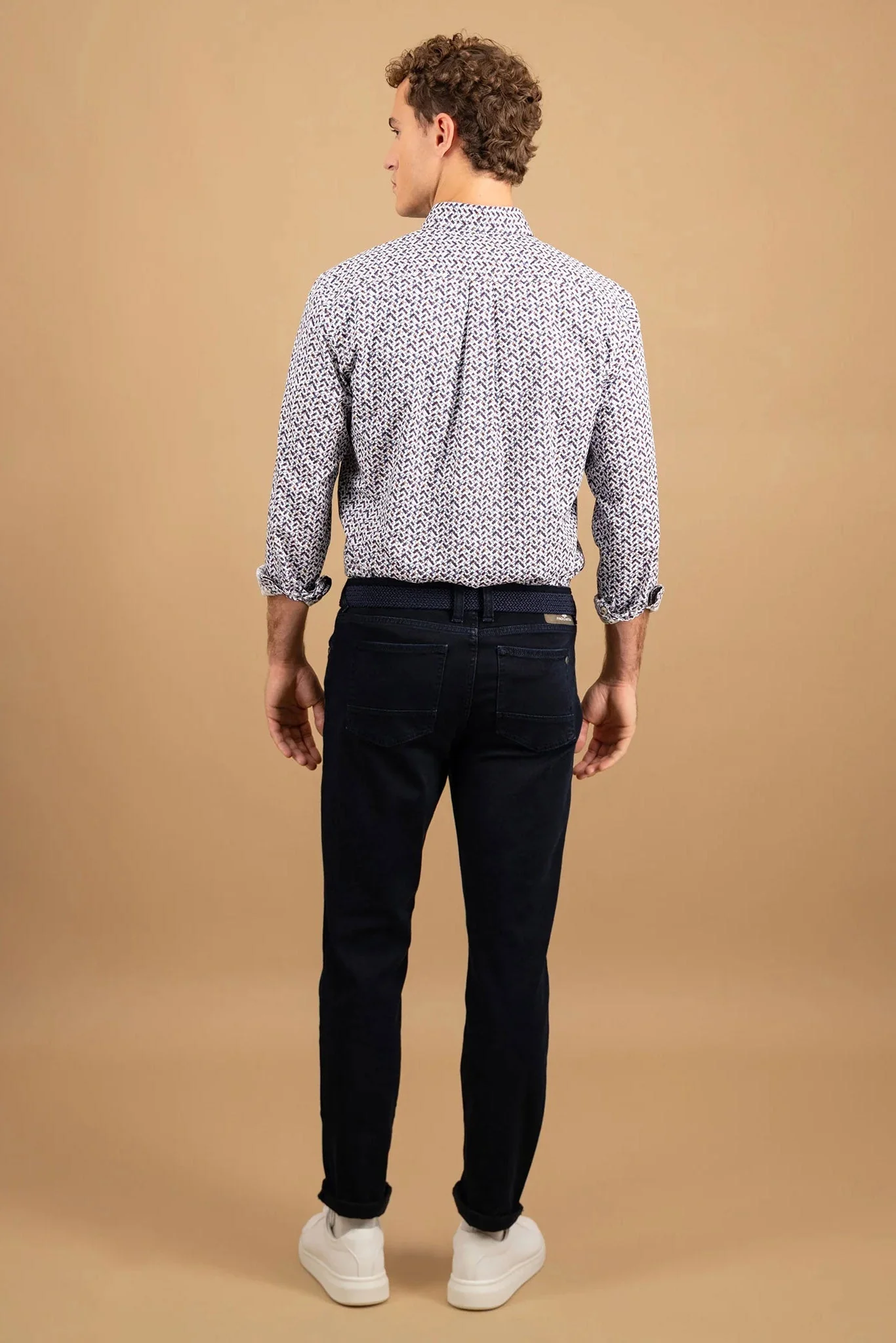 Button-Down Print Shirt - Deep Merlot - Image 3