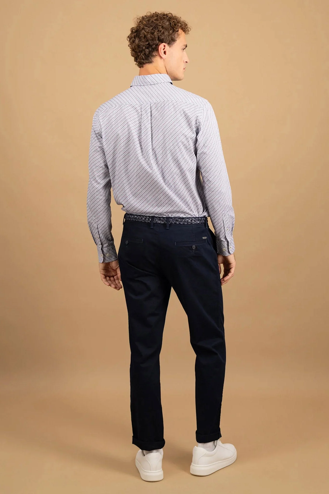 Button-Down Print Shirt - Deep Merlot - Image 4