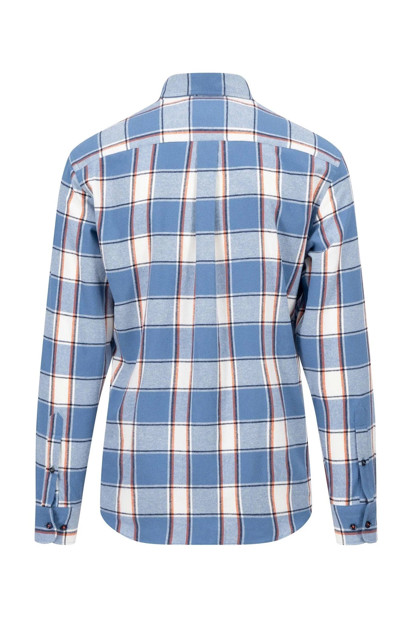 Check Brushed Cotton Long Sleeve Shirt - Cloud Blue - Image 6
