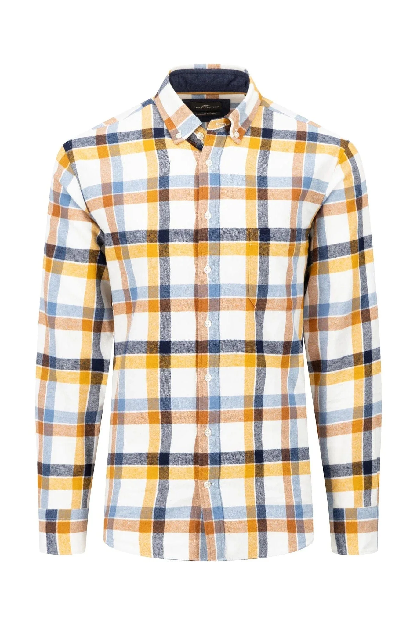 Check Brushed Cotton Long Sleeve Shirt - New Dijon