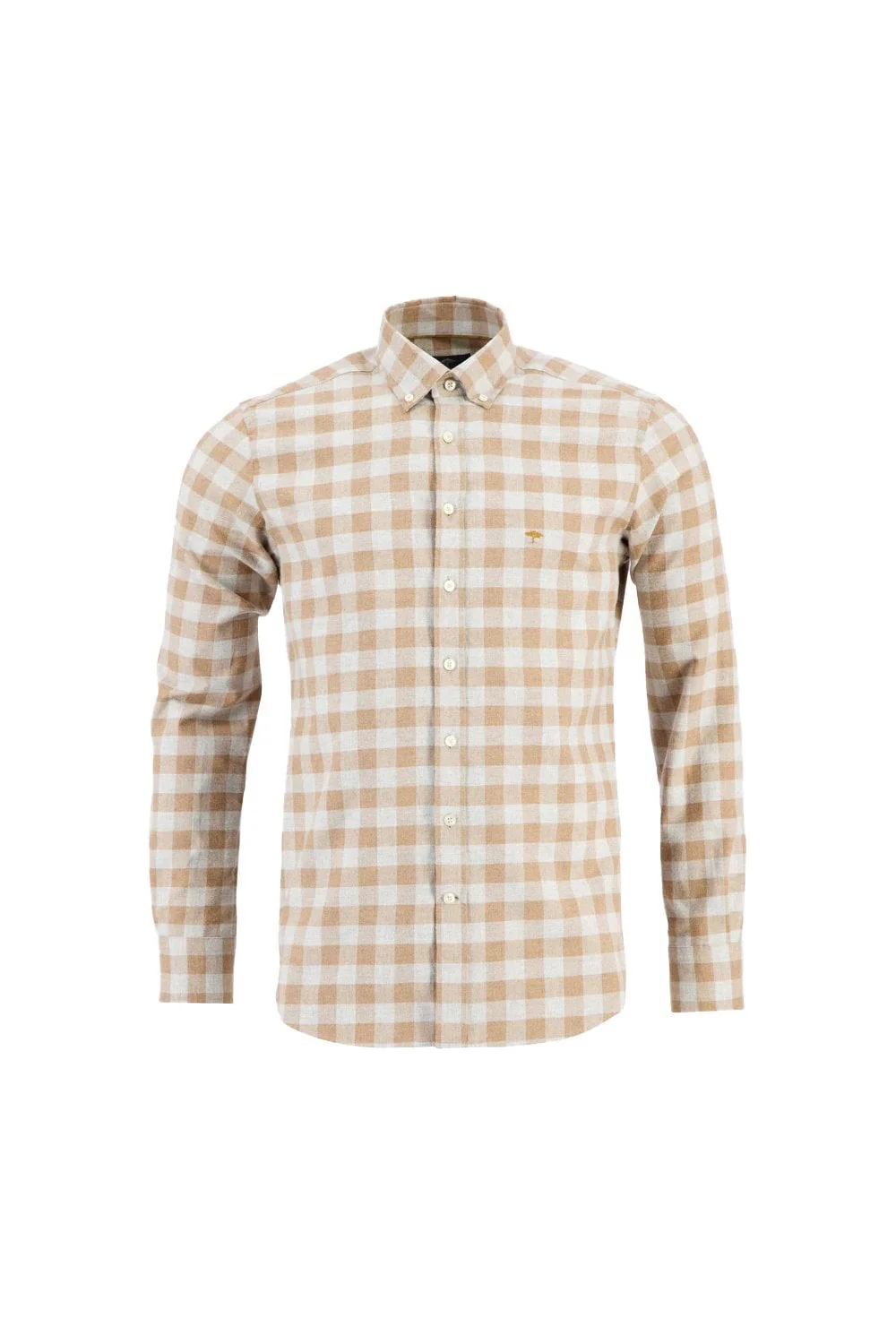 Check Long Sleeve Shirt - Camel Check