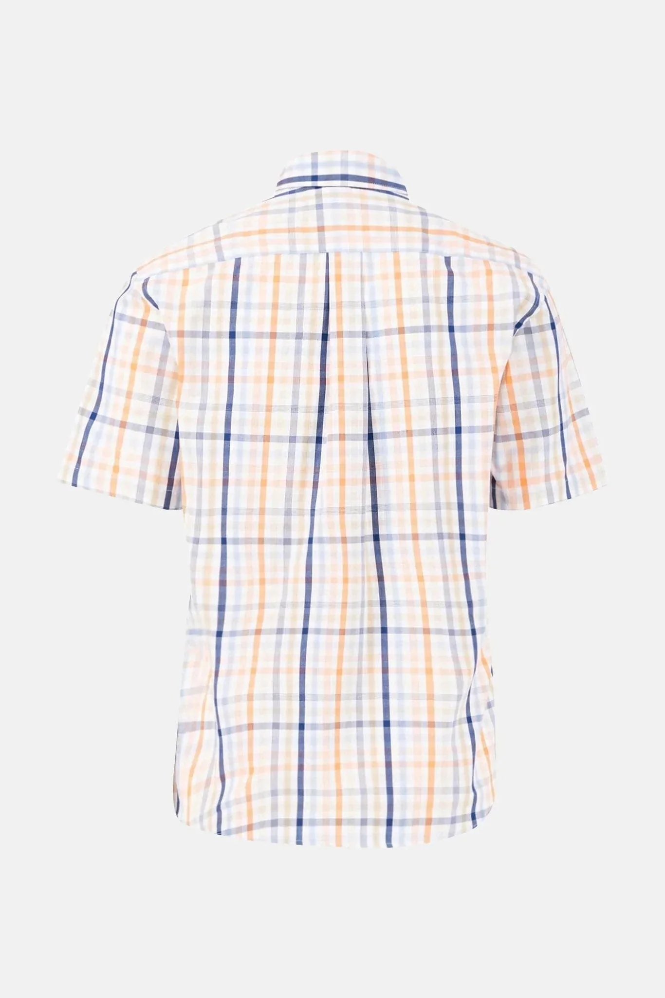 Check Seersucker Short Sleeve Shirt - Sunny Orange - Image 2