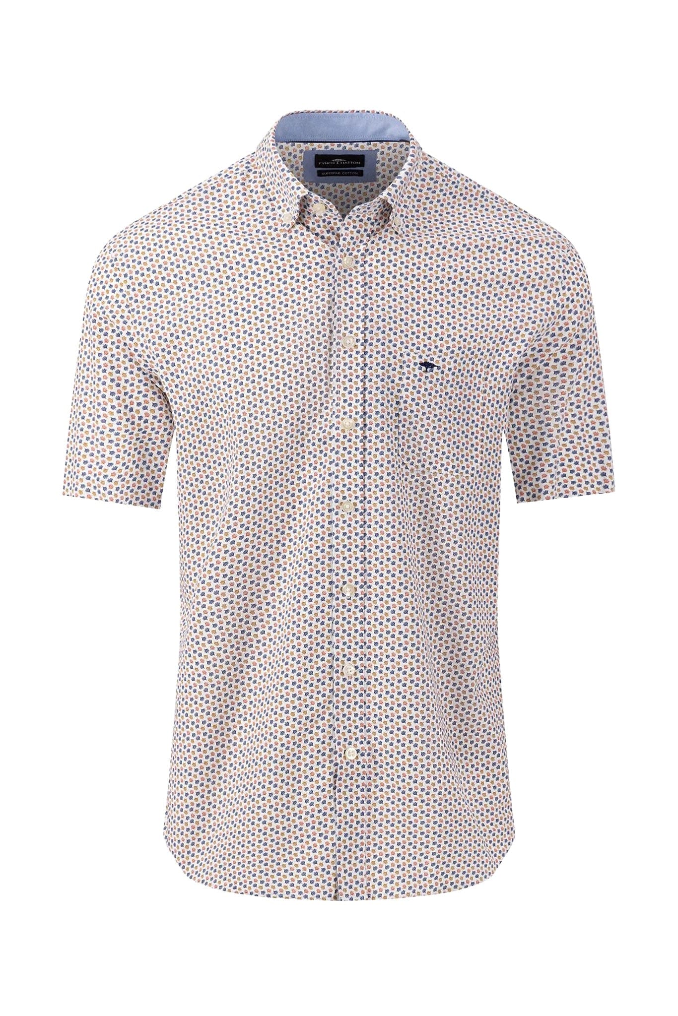 Coloured Leaves Short Sleeve Shirt - Orient Red