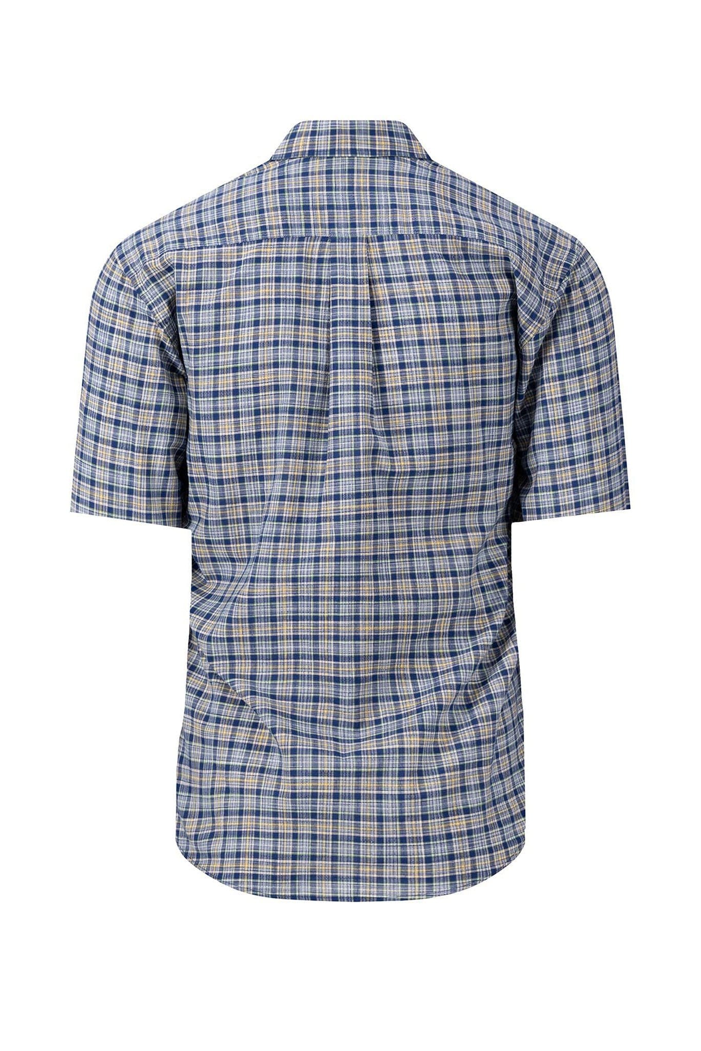 Cotton Slub Check Short Sleeve Shirt - Leaf Green - Image 2