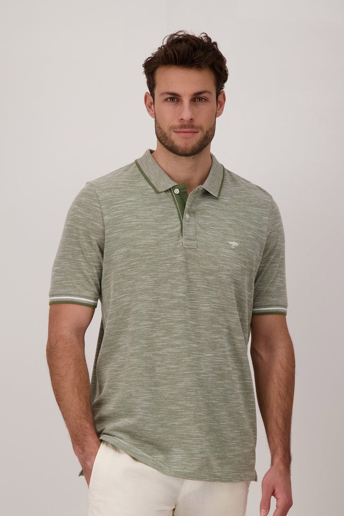 Cotton Slub Polo - Dusty Olive - Image 2