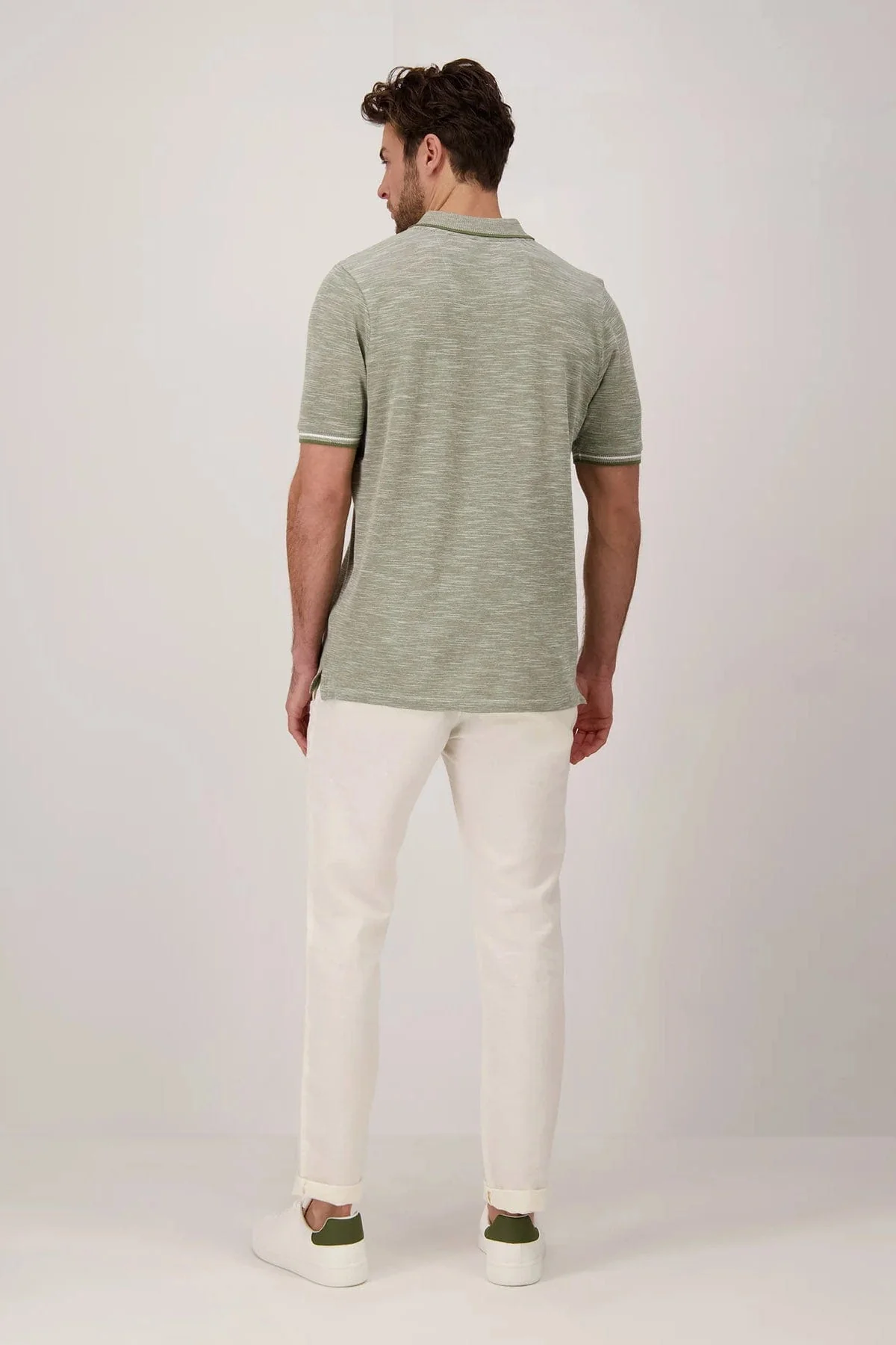 Cotton Slub Polo - Dusty Olive - Image 3