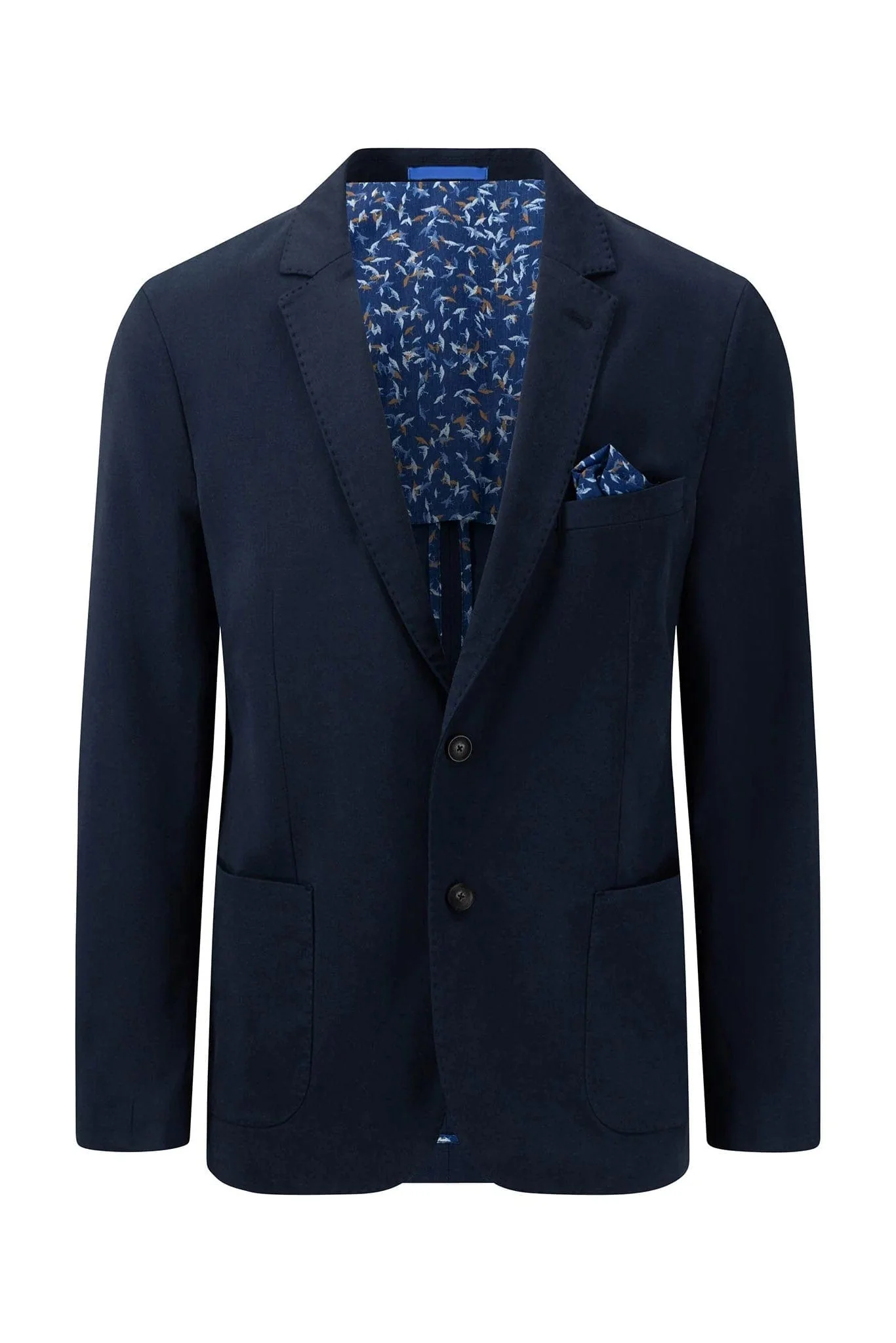 Cotton Twill Blazer - Dark Navy