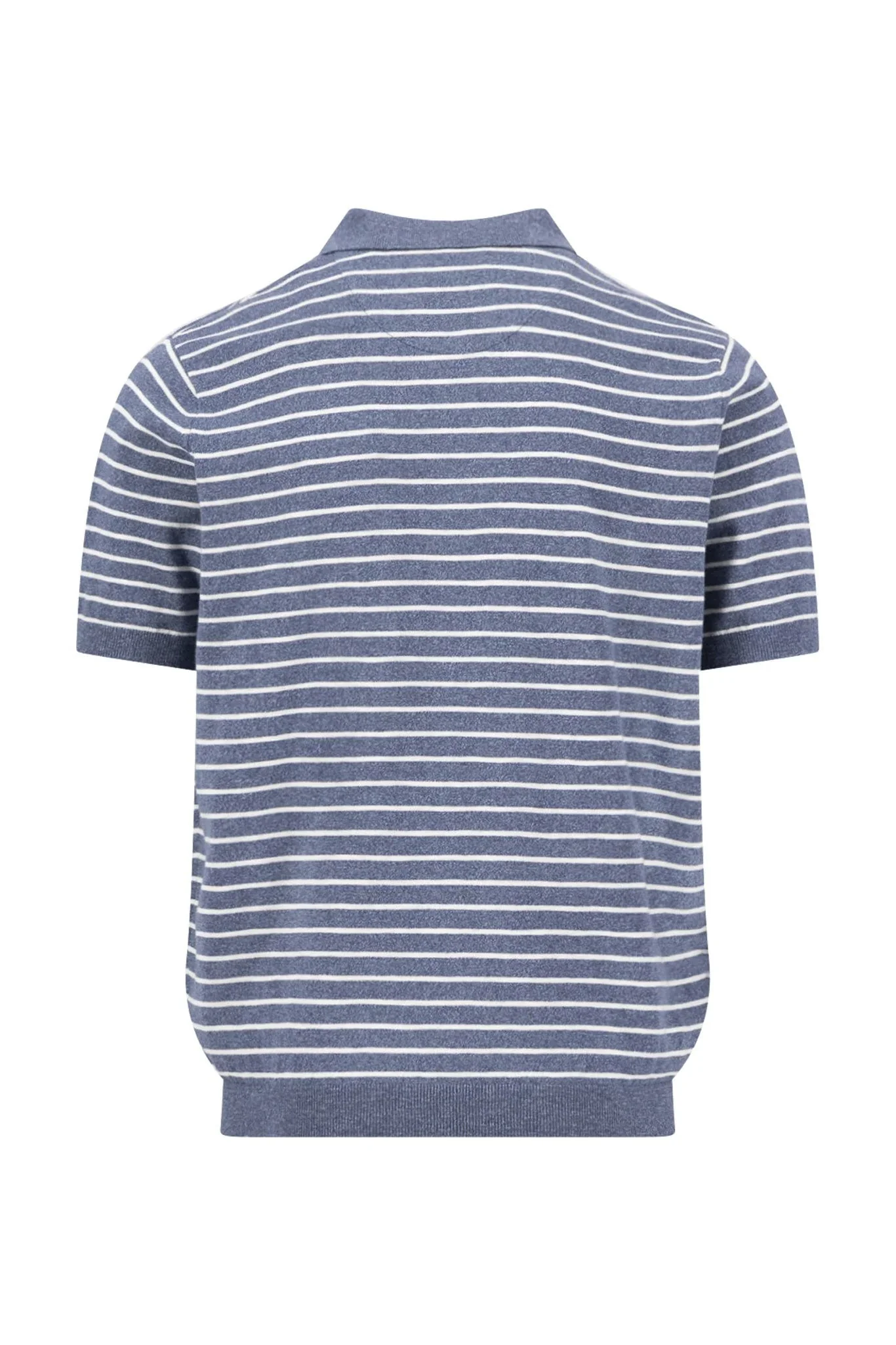 Cotton/Linen Stripe Polo - Horizon - Image 2