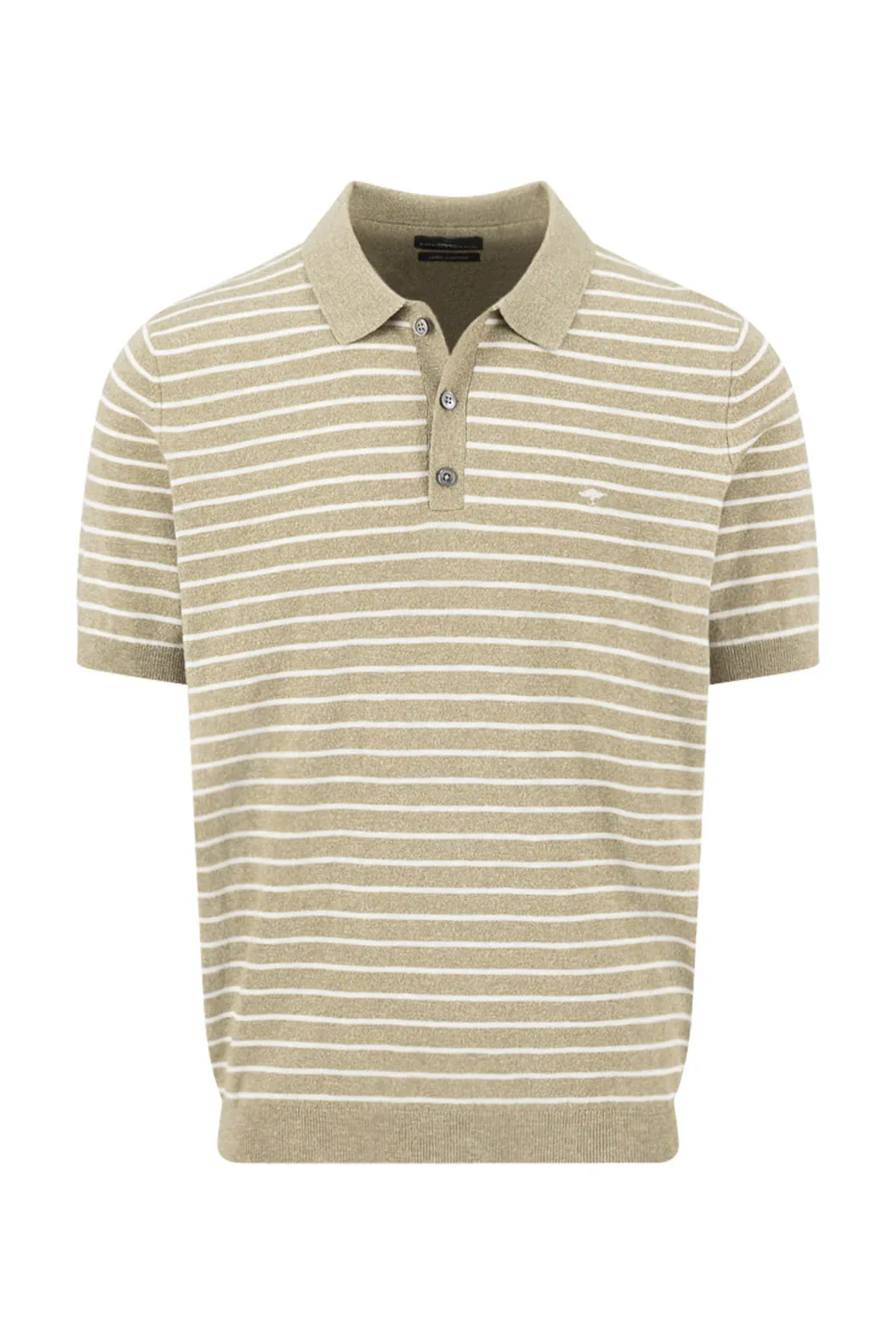 Cotton/Linen Stripe Polo - Pistachio