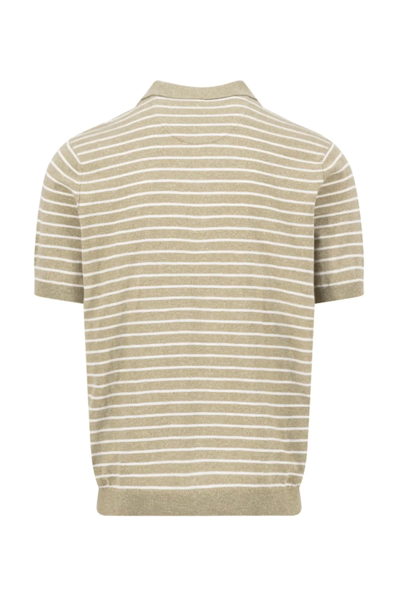 Cotton/Linen Stripe Polo - Pistachio - Image 2