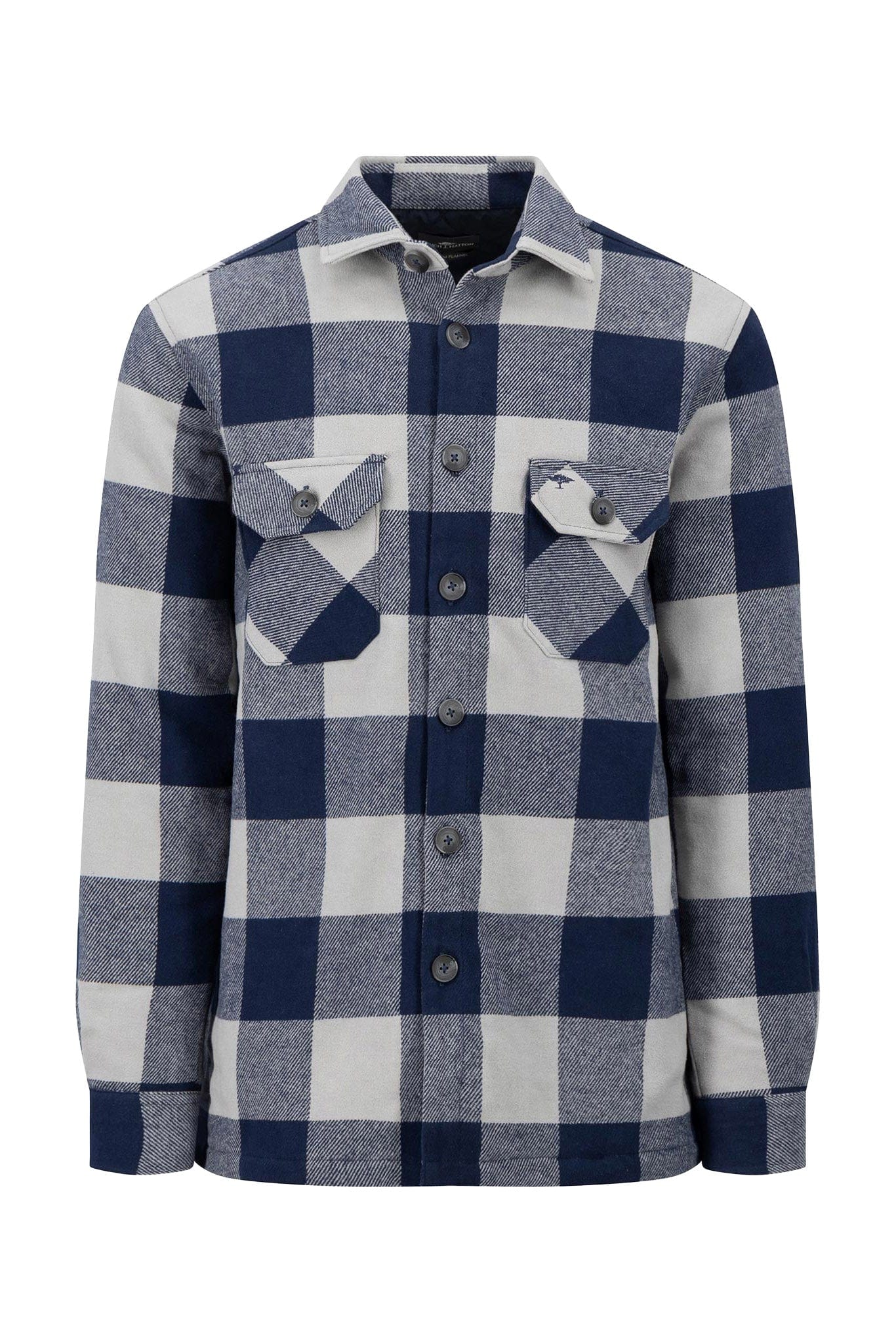 Flannel Check Overshirt - Navy