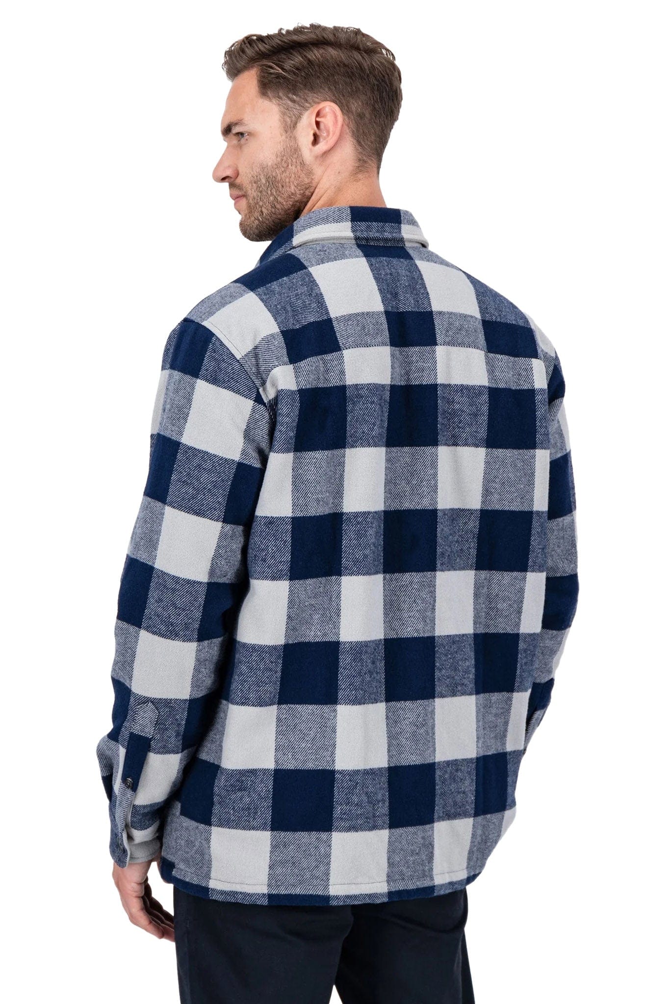 Flannel Check Overshirt - Navy - Image 3