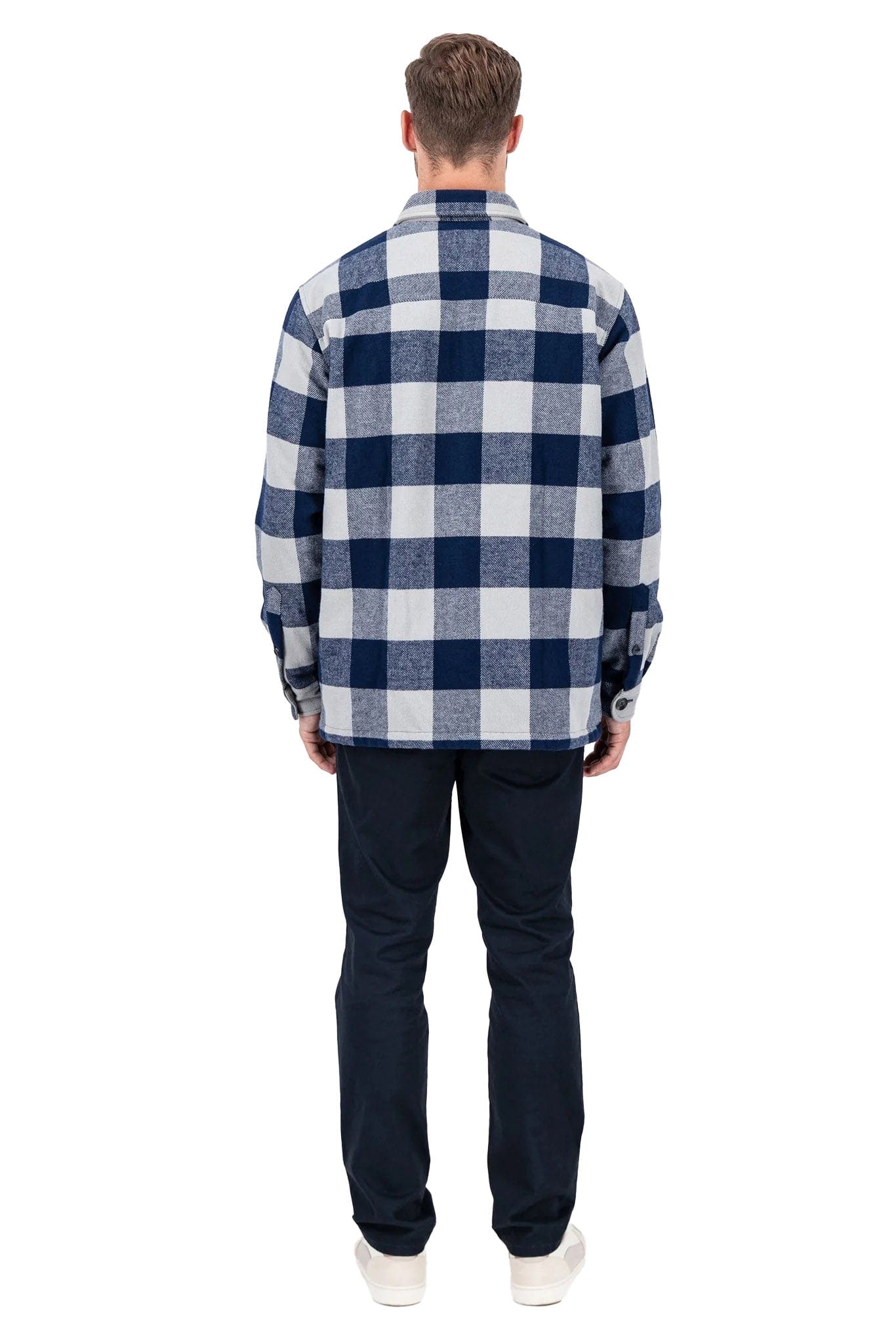 Flannel Check Overshirt - Navy - Image 5