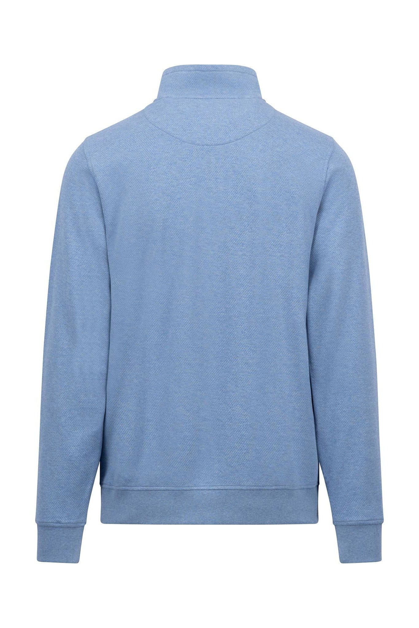 Jersey Knit Quarter Zip Sweatshirt - Cloud Blue - Image 2