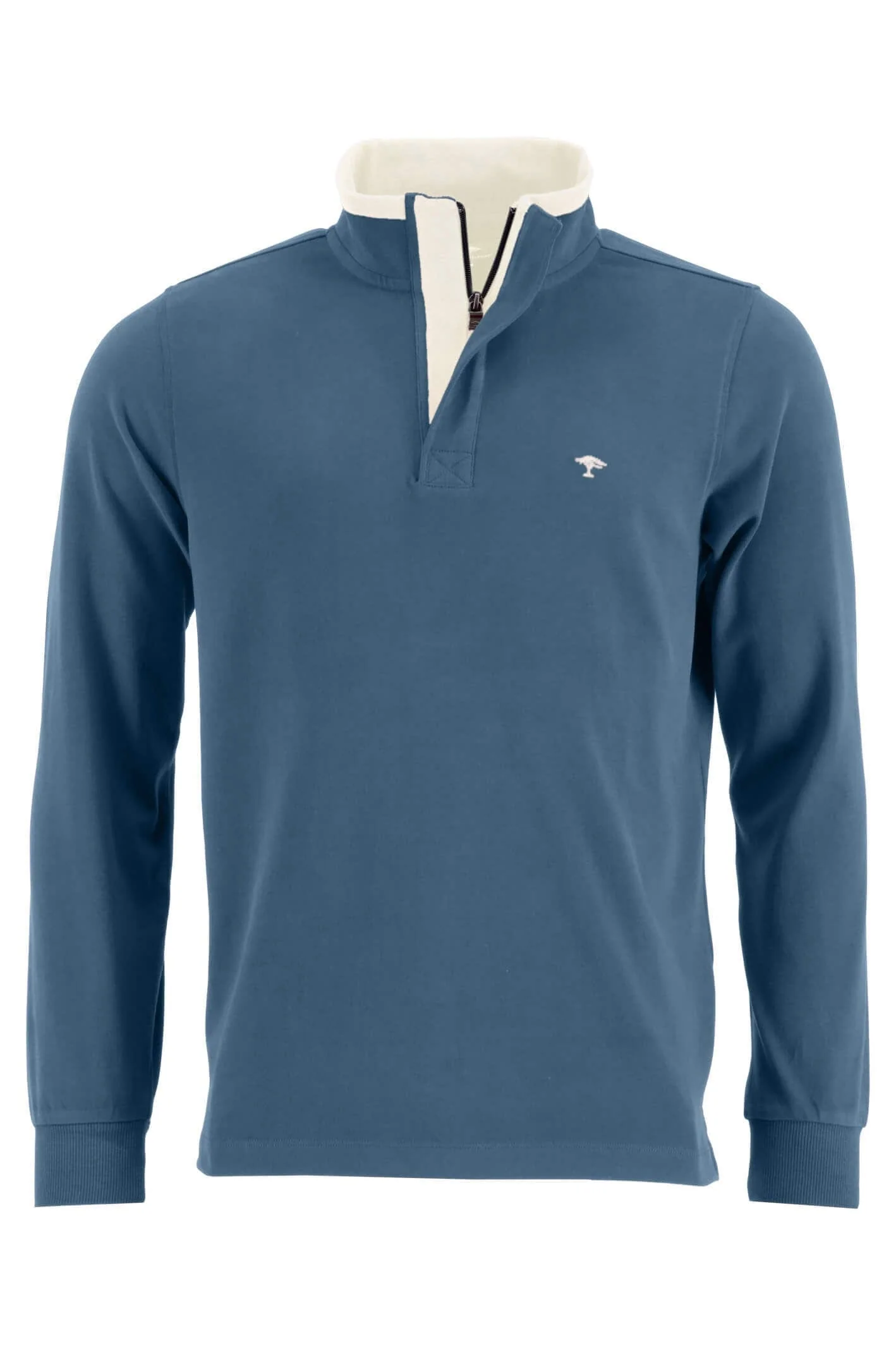 Long Sleeve Rugby Quarter Zip Sweatshirt - Dolphin