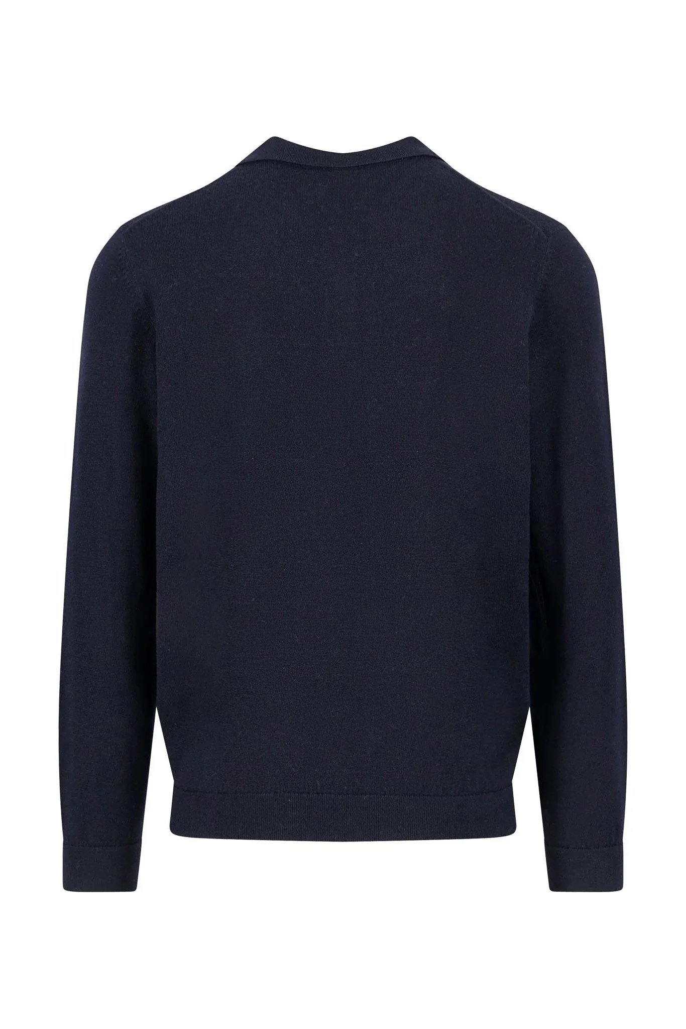 Merino Wool Knitted Polo - Navy - Image 2