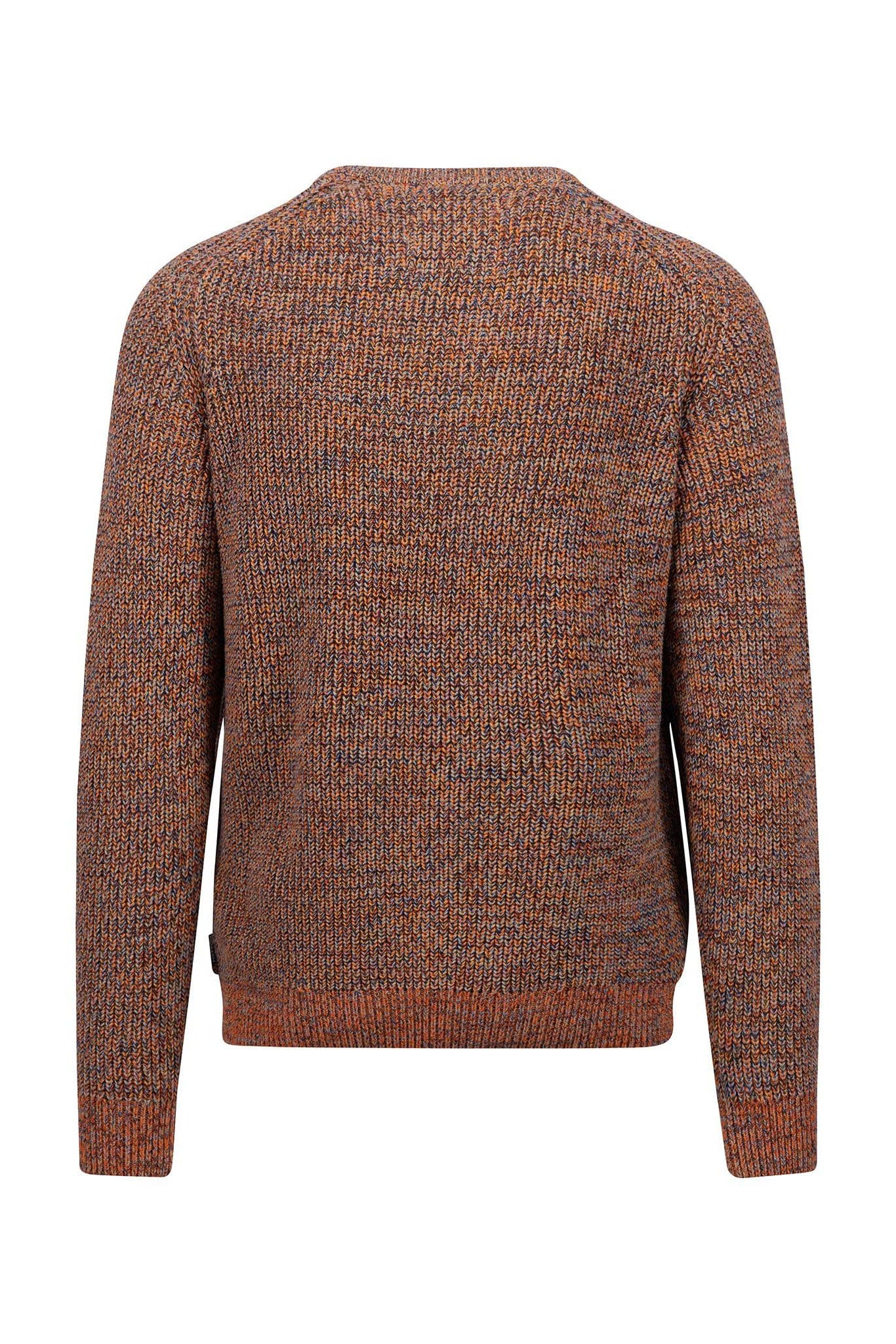 Multi Yarn Crew Neck Jumper - Flame - Image 2