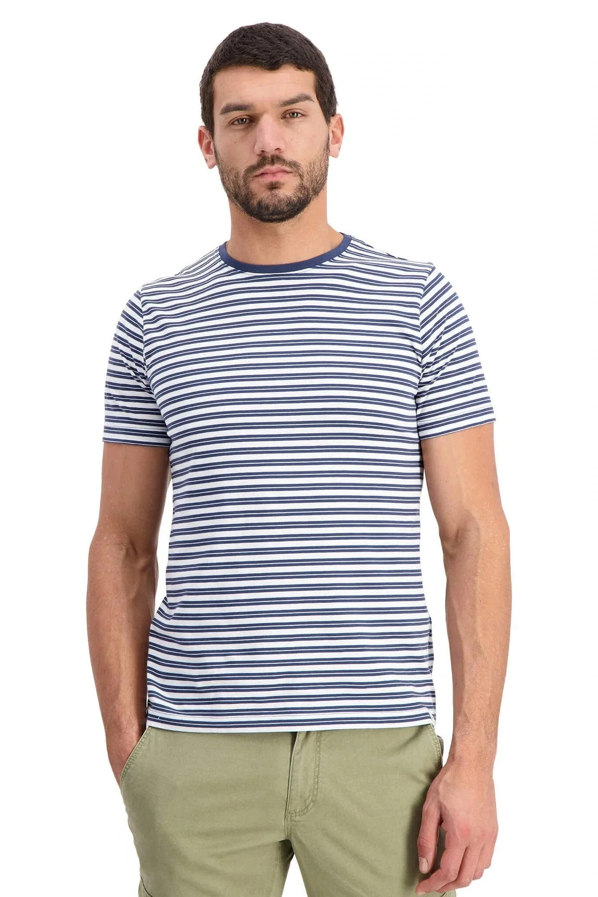Organic Cotton T-Shirt - Navy Stripe - Image 2