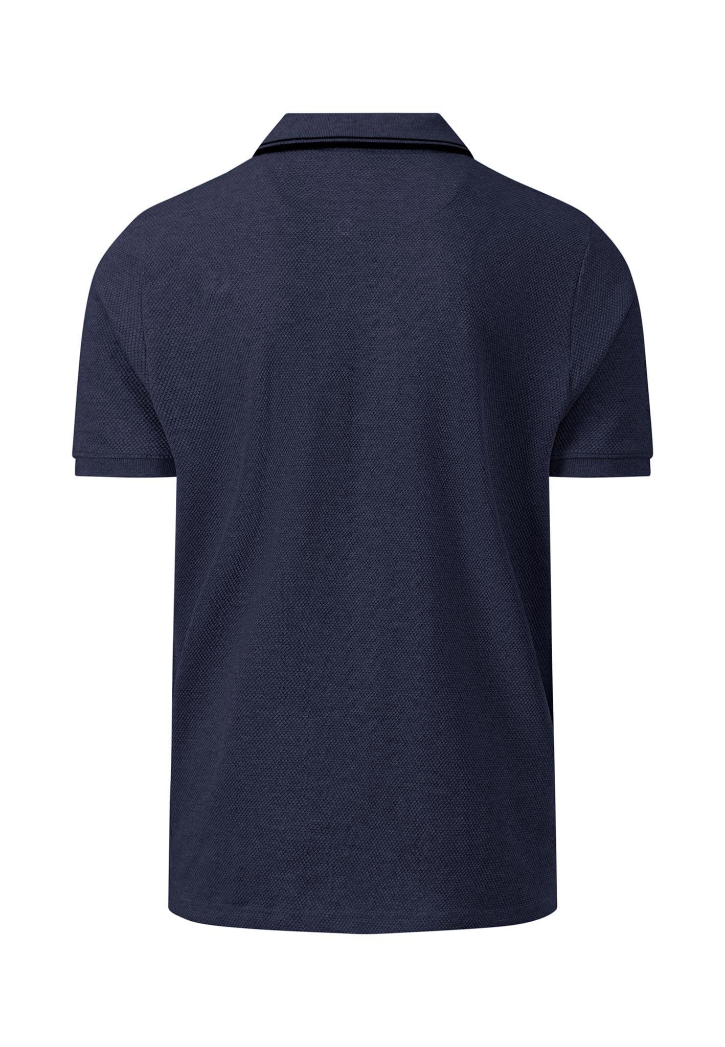 Popcorn Structure Polo Shirt - Navy - Image 2