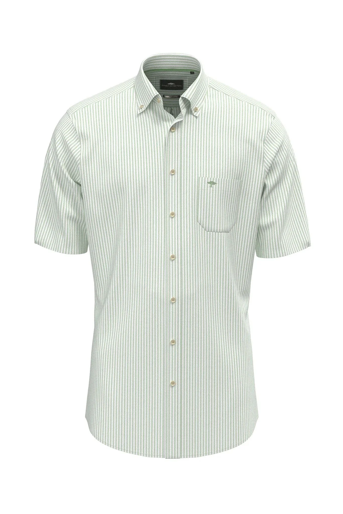 Seersucker Short Sleeve Stripe Shirt - Turf Green