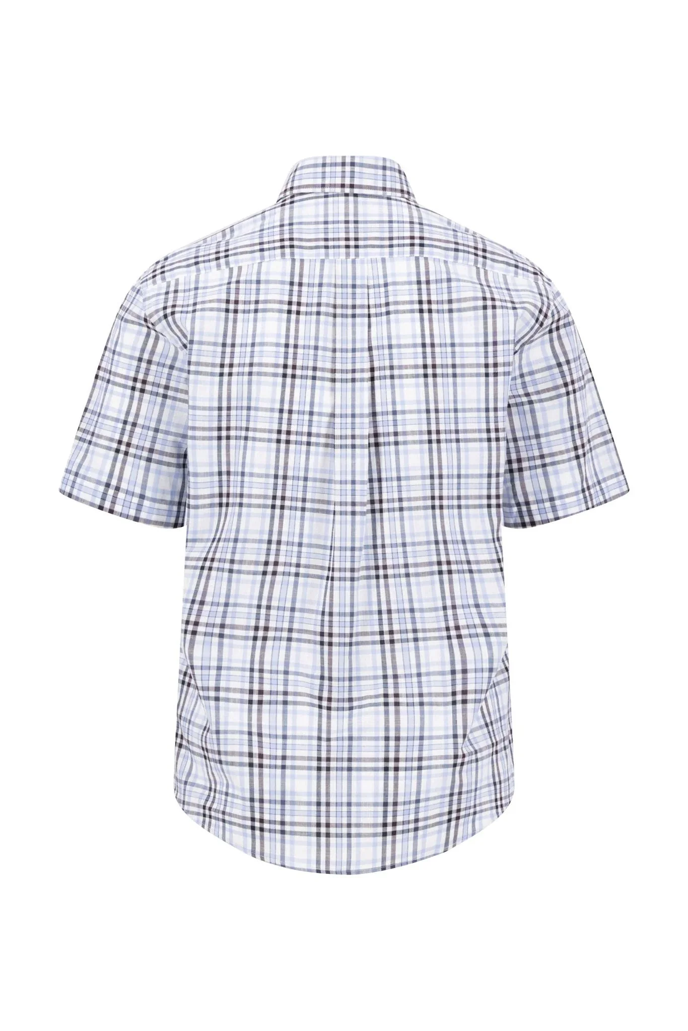 Short Sleeve Cotton Slub Check Shirt - Aubergine - Image 2