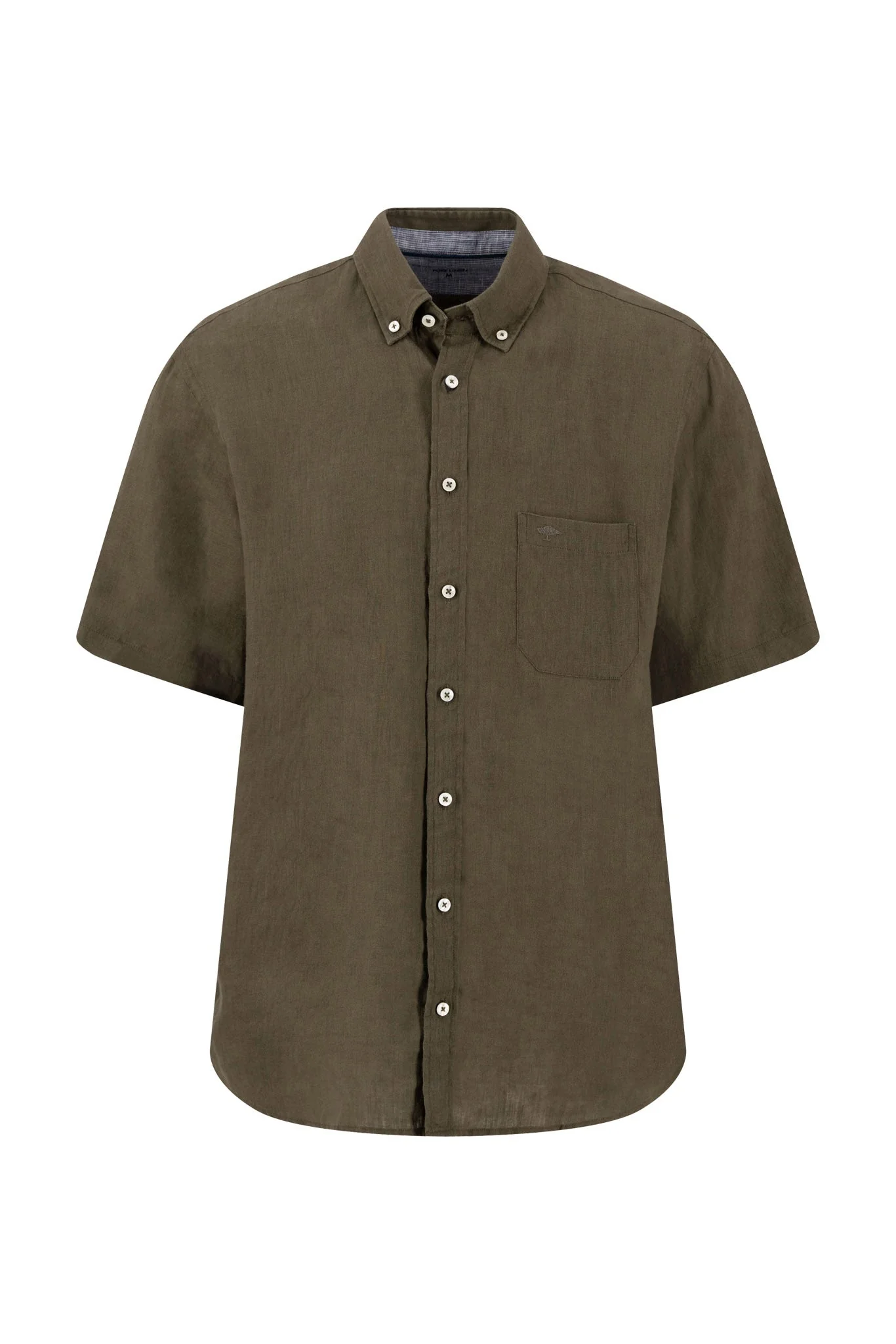 Short Sleeve Linen Shirt - Dark Khaki
