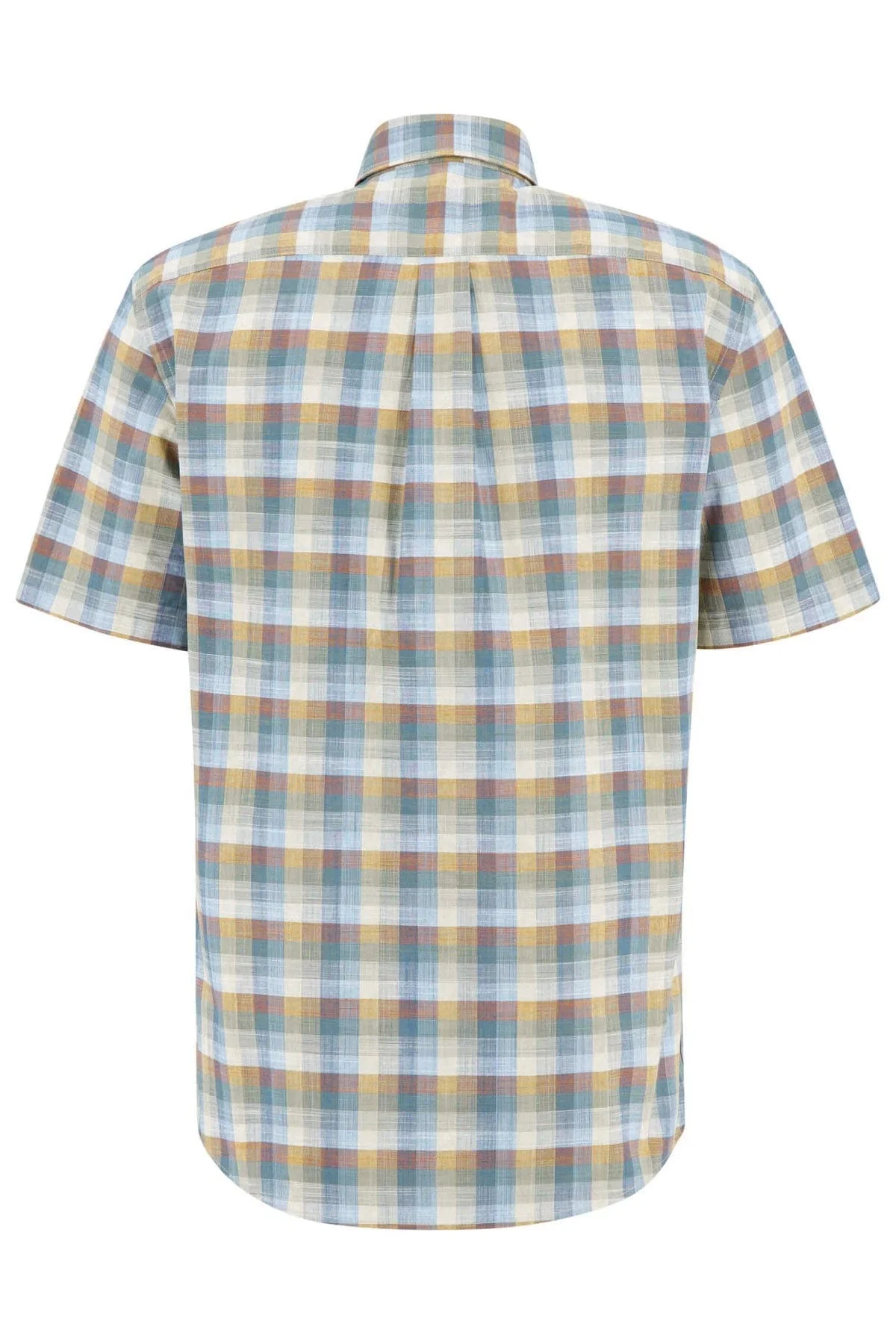 Slub Check Short Sleeve Shirt - Tangerine - Image 2