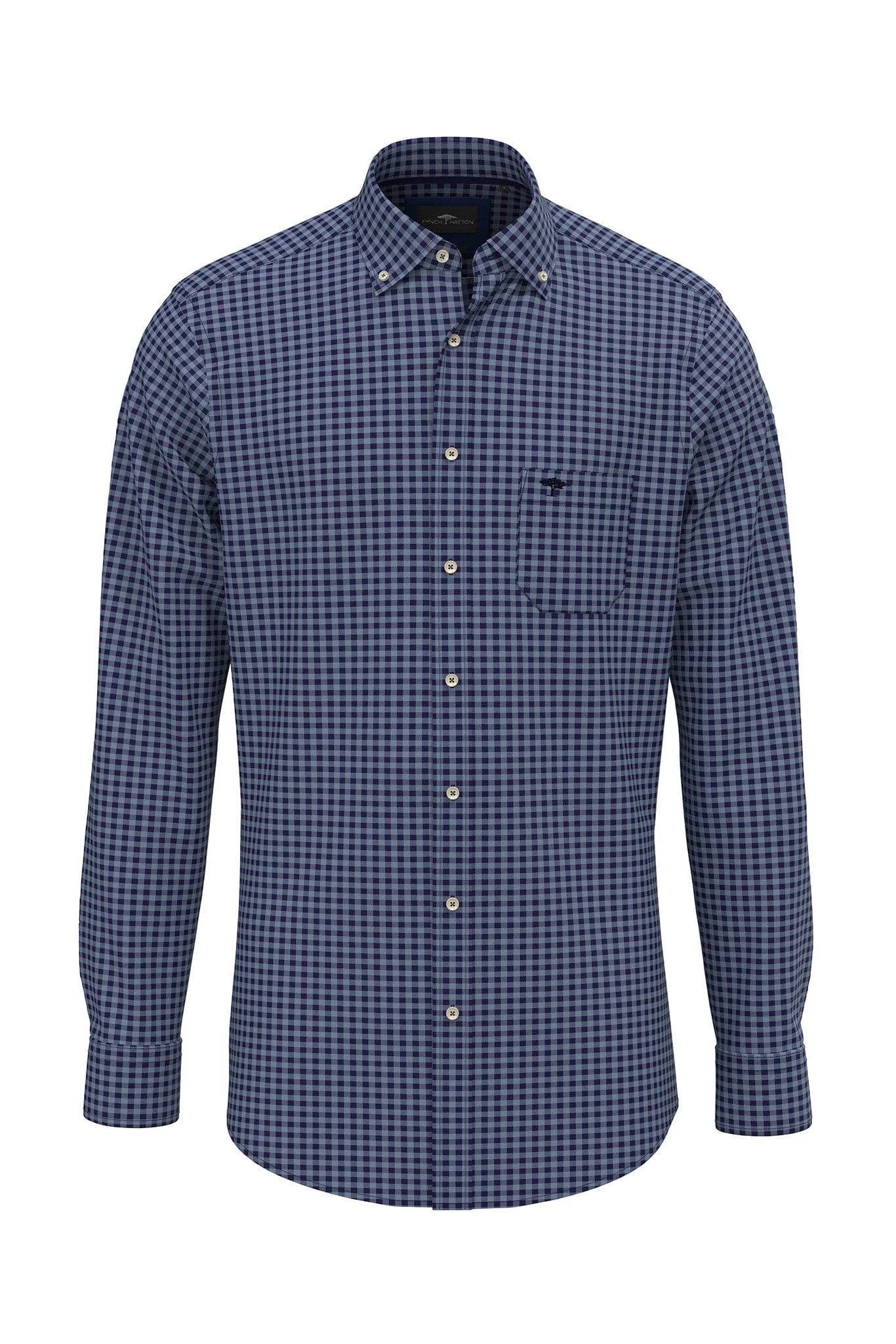 Small Check Long Sleeve Shirt - Navy