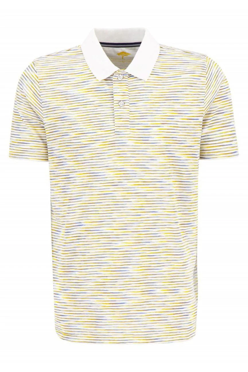 Space Dyed Stripe Polo - White/Multi