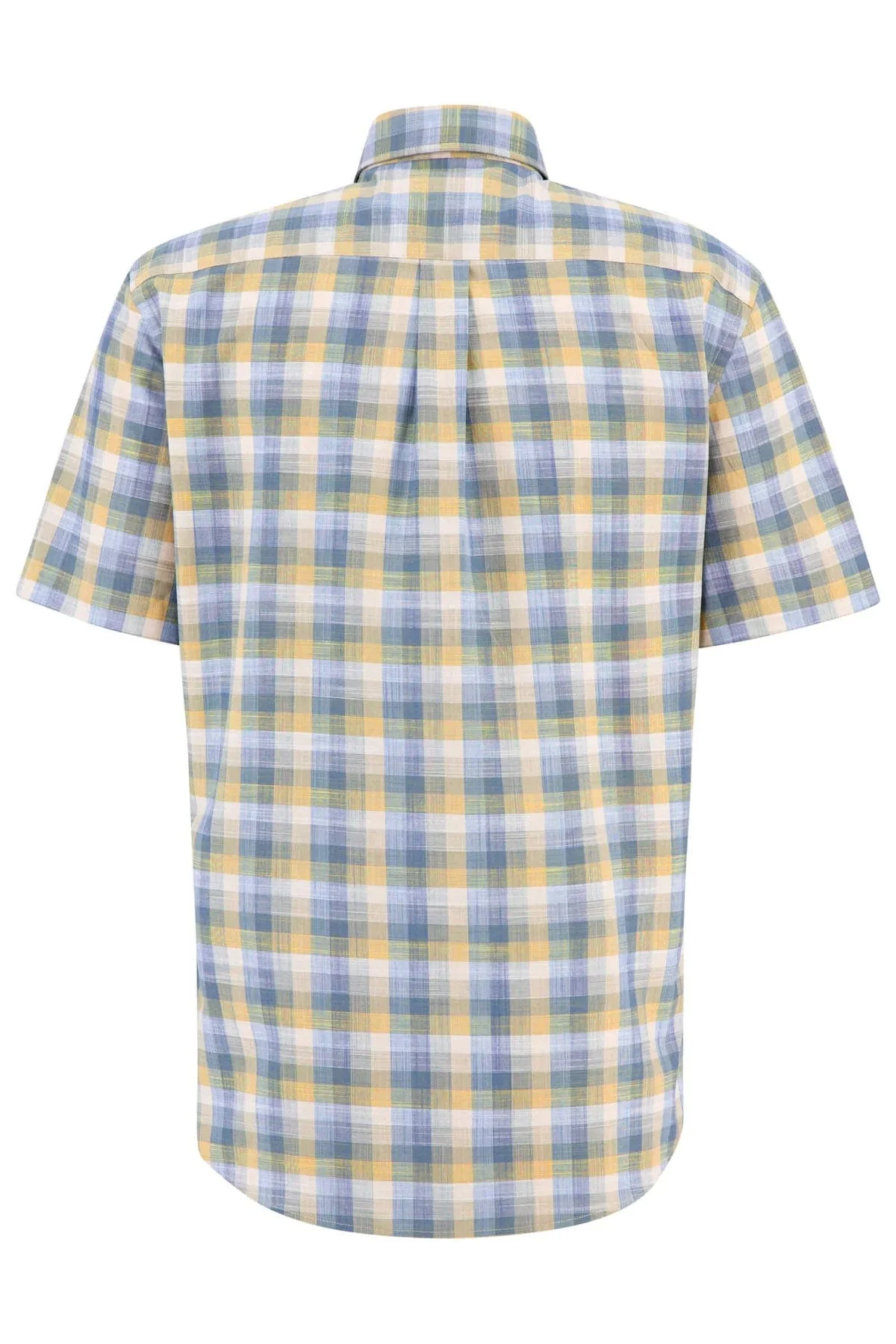Summer Slub Check Short Sleeve Shirt - Soft Sun - Image 2