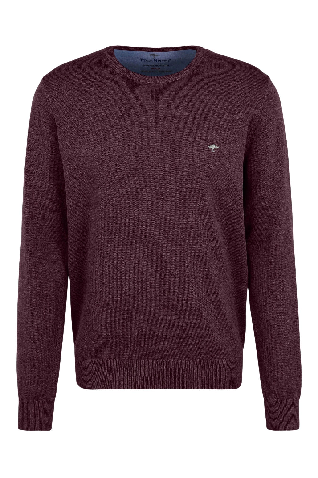 Superfine Cotton Crew Neck Jumper - Amarena