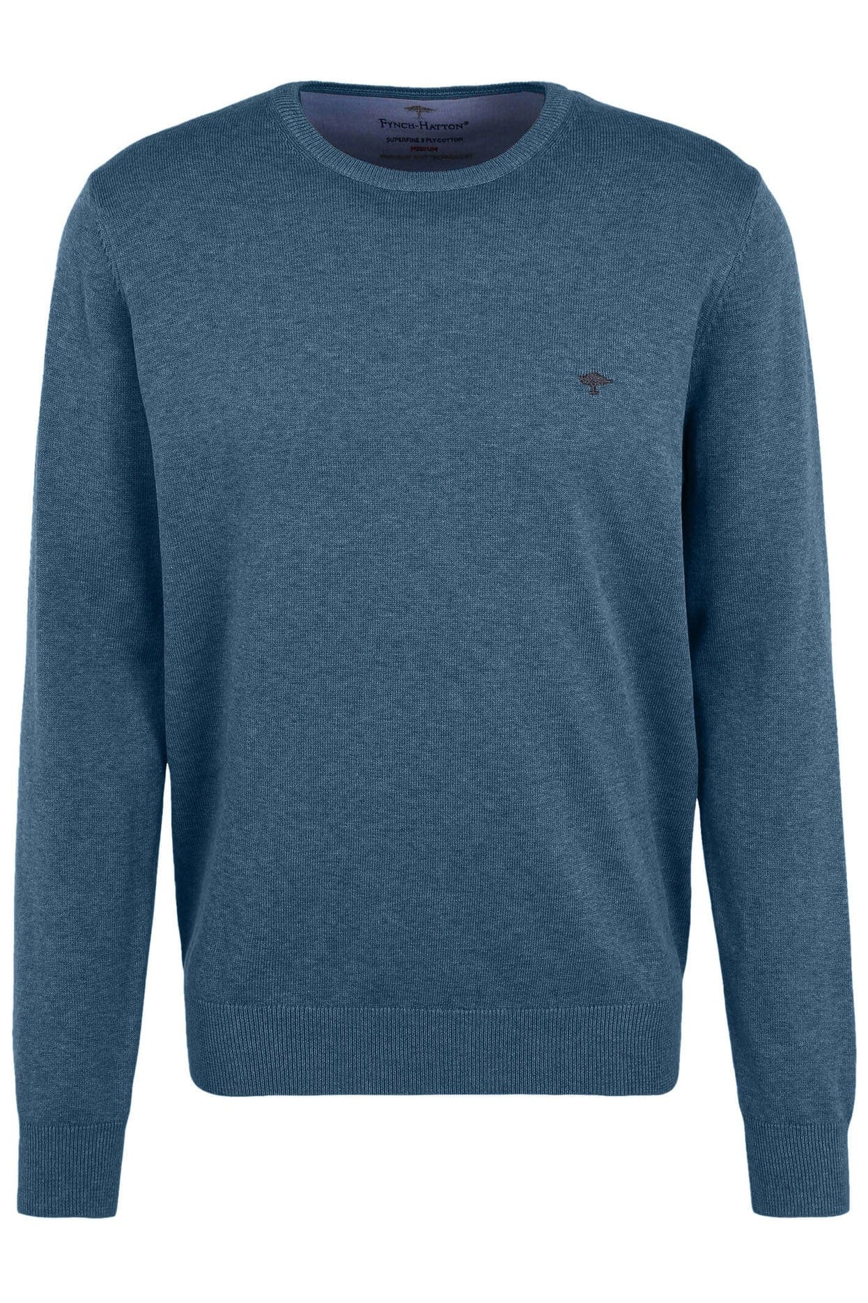 Superfine Cotton Crew Neck Jumper - Dolphin