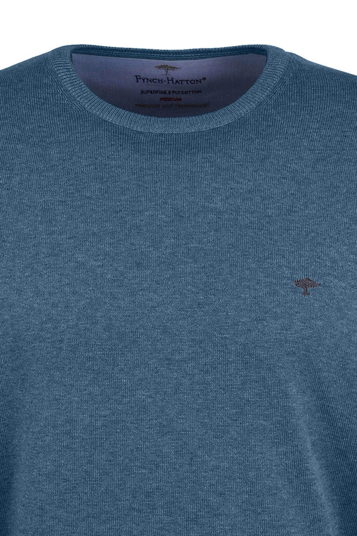 Superfine Cotton Crew Neck Jumper - Dolphin - Image 2