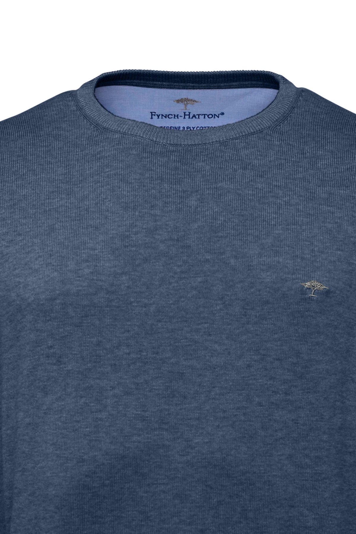 Superfine Cotton Crew Neck Jumper - Night - Image 3
