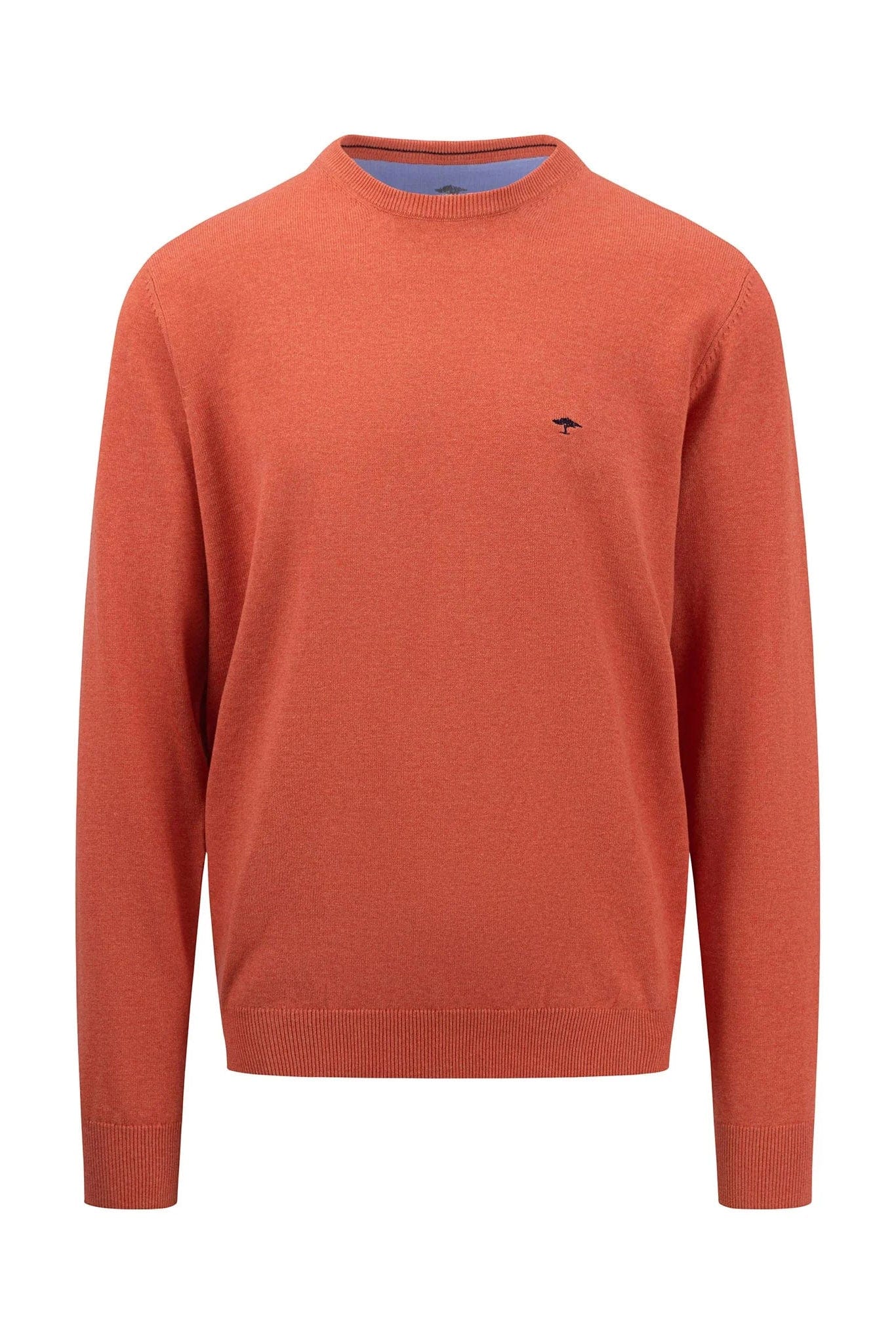 Superfine Cotton Crew Neck Jumper - Orient Red