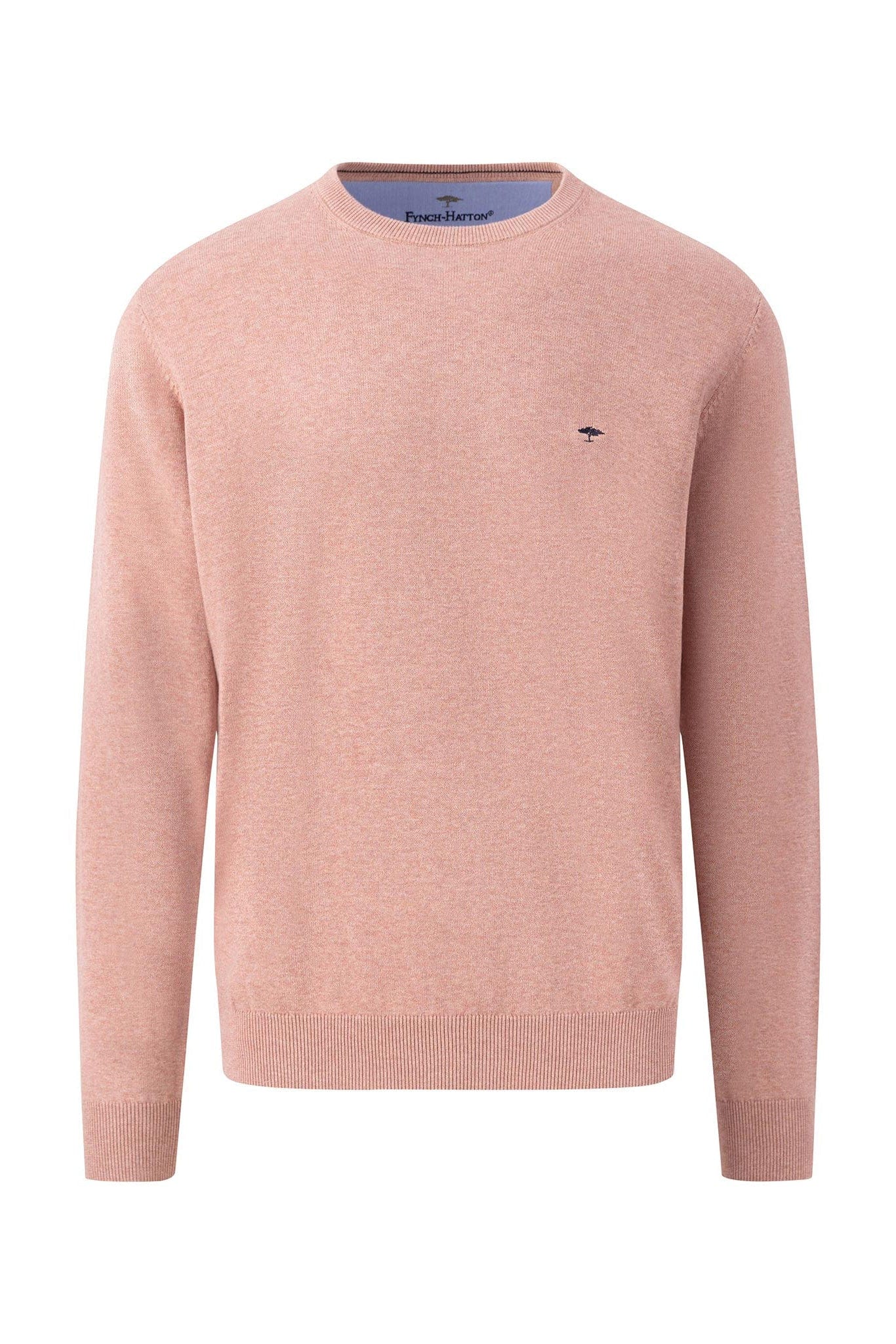 Superfine Cotton Crew Neck Jumper - Pale Berry