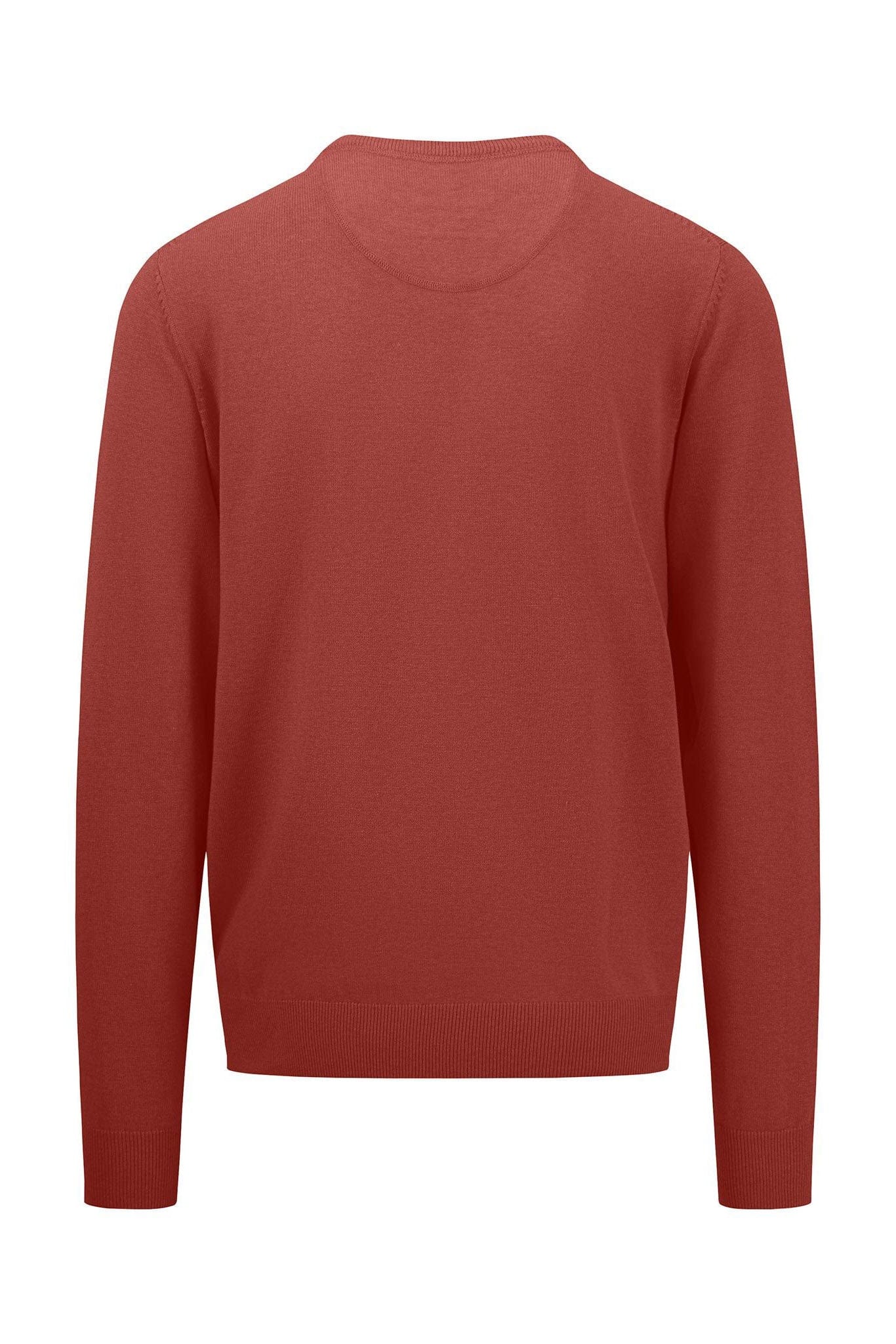 Superfine Cotton Crew Neck Jumper - Rust - Image 2