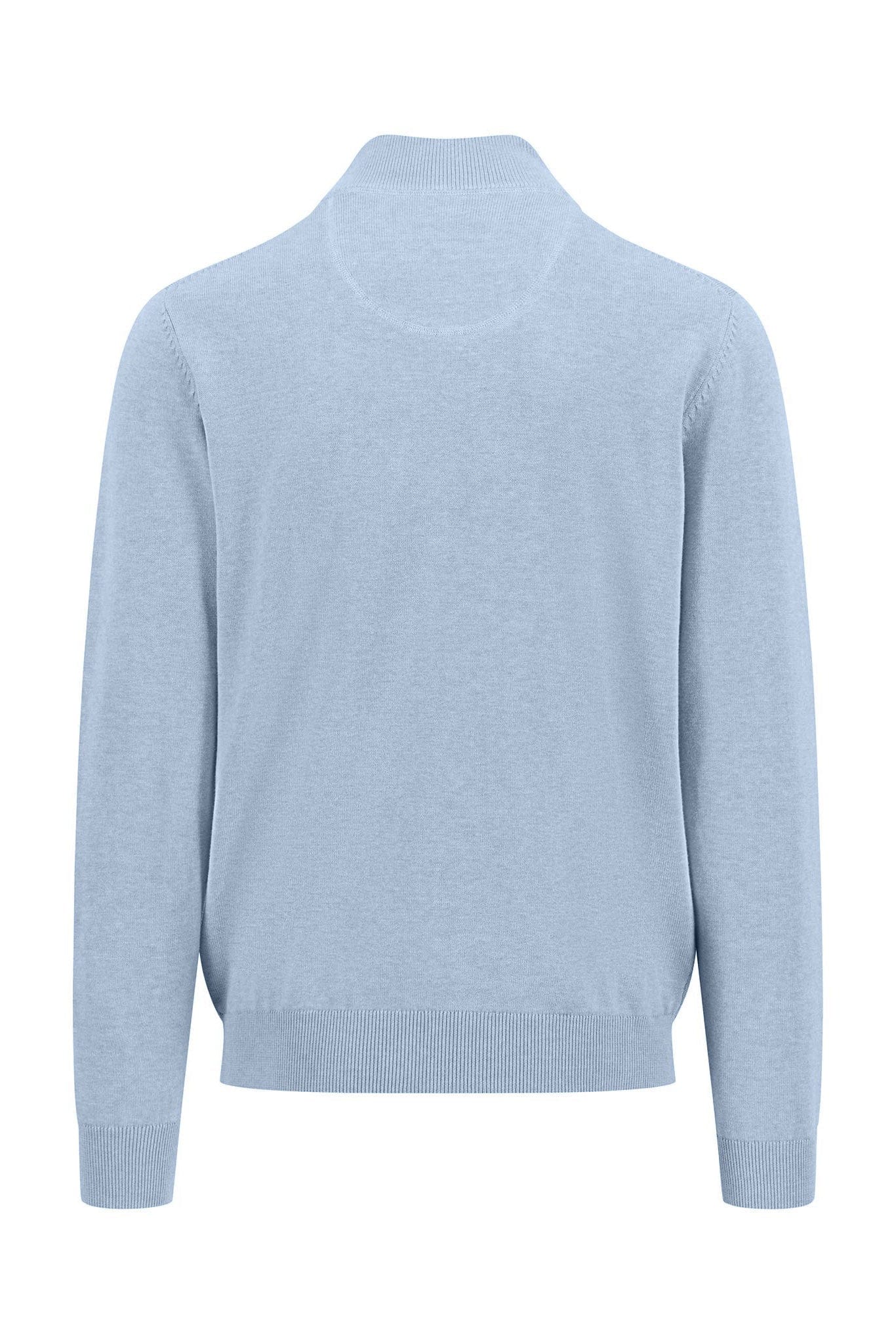 Superfine Cotton Quarter Zip Jumper - Summer Breeze - Image 6